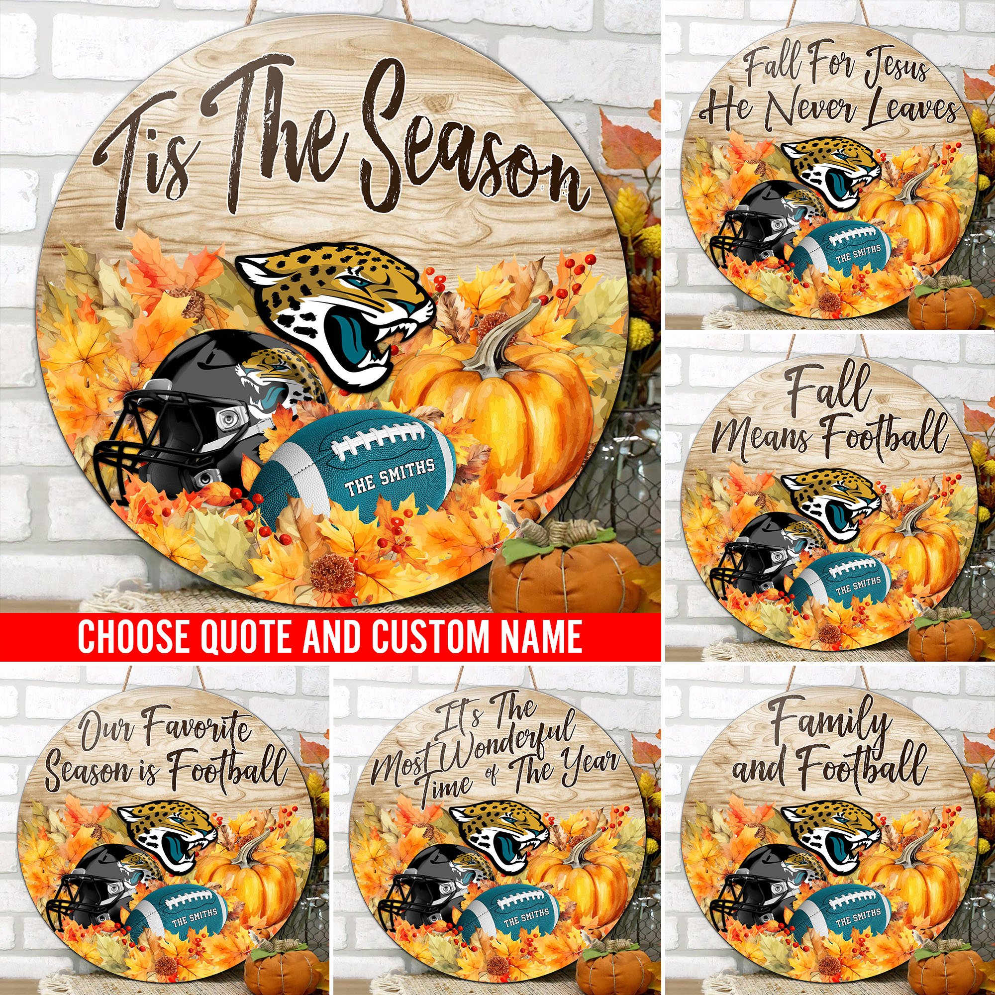 Jacksonville Jaguars Shape Wooden Sign Custom Name And Choose Quotes, Sport Team Sign For Fans, Wall Hanging ETRG-60625