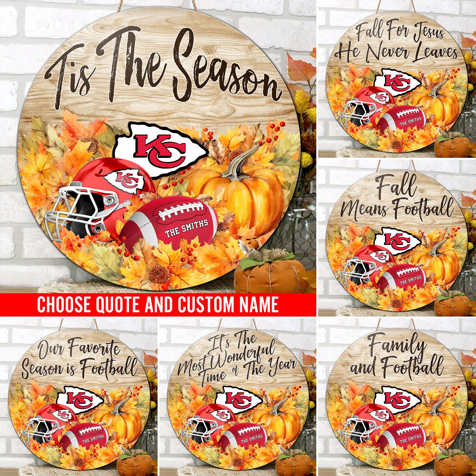 Kansas City Chiefs Shape Wooden Sign Custom Name And Choose Quotes, Sport Team Sign For Fans, Wall Hanging ETRG-60625