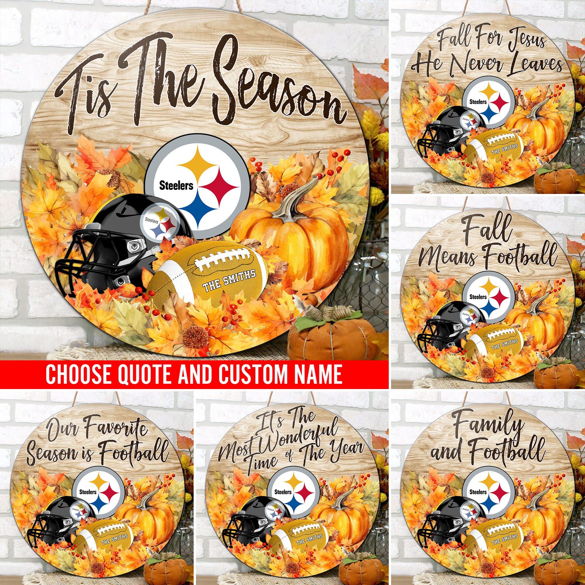 Pittsburgh Steelers Shape Wooden Sign Custom Name And Choose Quotes, Sport Team Sign For Fans, Wall Hanging ETRG-60625