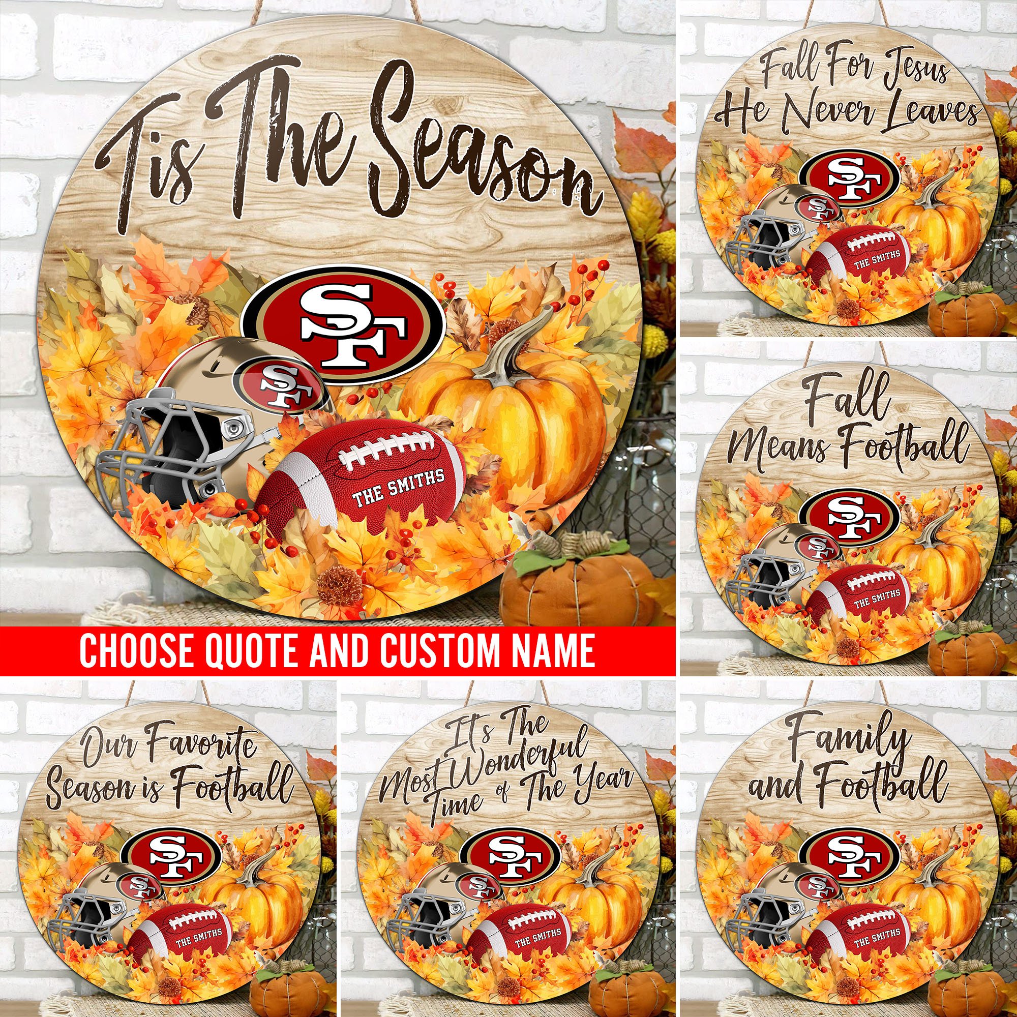 San Francisco 49ers Shape Wooden Sign Custom Name And Choose Quotes, Sport Team Sign For Fans, Wall Hanging ETRG-60625