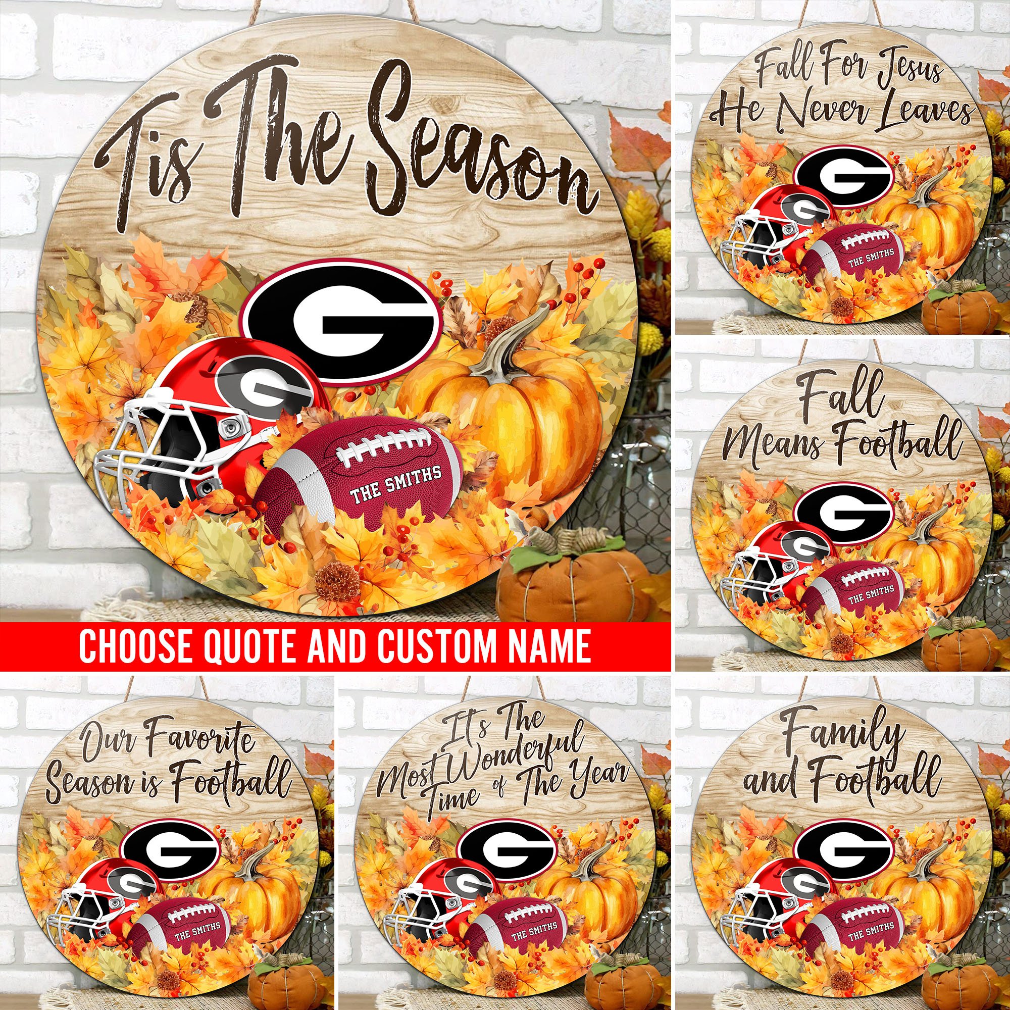 Georgia Bulldogs Shape Wooden Sign Custom Name And Choose Quotes, Sport Team Sign For Fans, Wall Hanging ETRG-60744