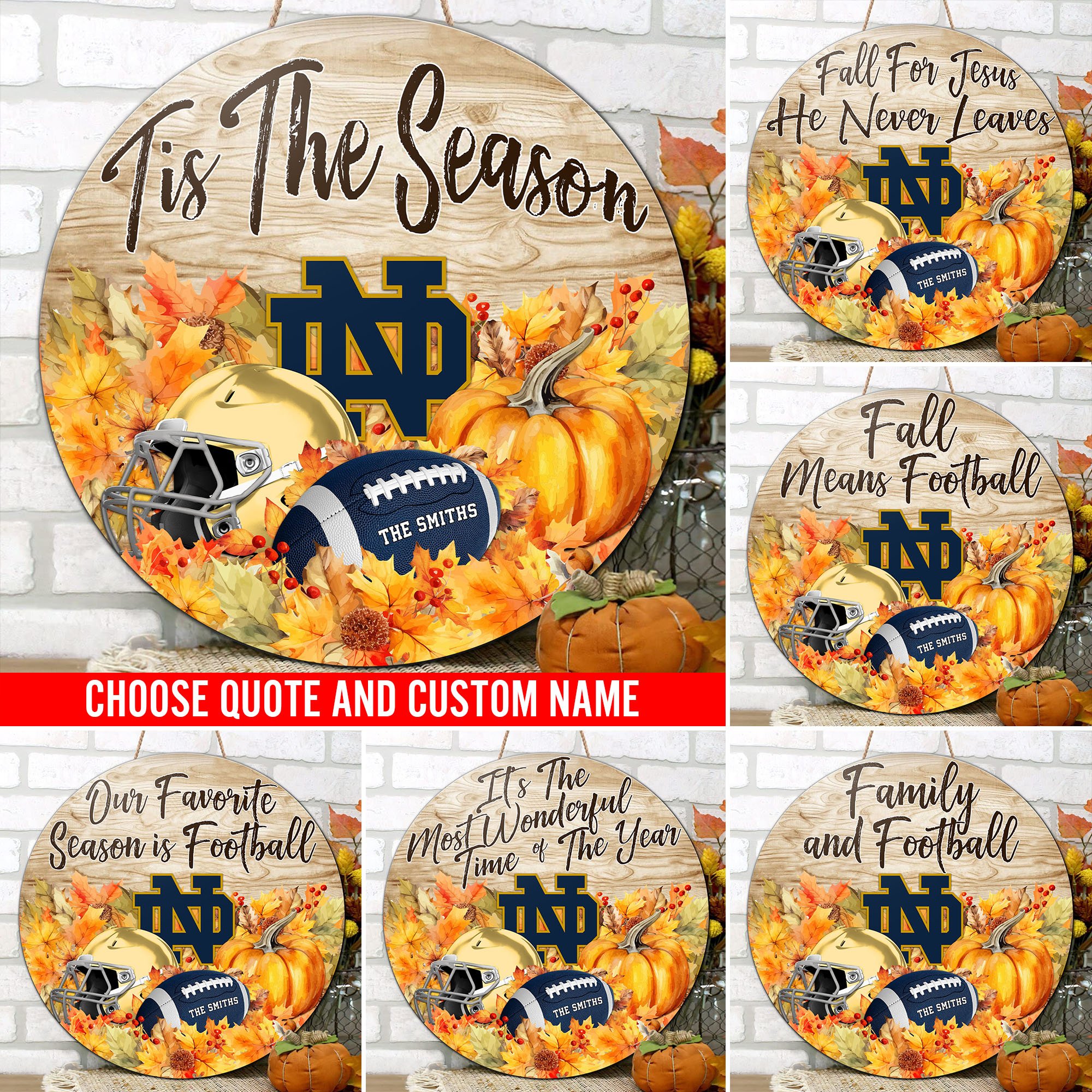 Notre Dame Fighting Irish Shape Wooden Sign Custom Name And Choose Quotes, Sport Team Sign For Fans, Wall Hanging ETRG-60744