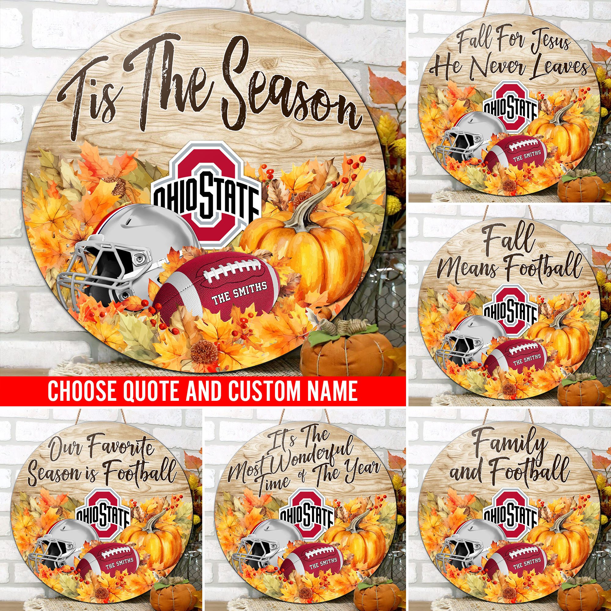 Ohio State Buckeyes Shape Wooden Sign Custom Name And Choose Quotes, Sport Team Sign For Fans, Wall Hanging ETRG-60744