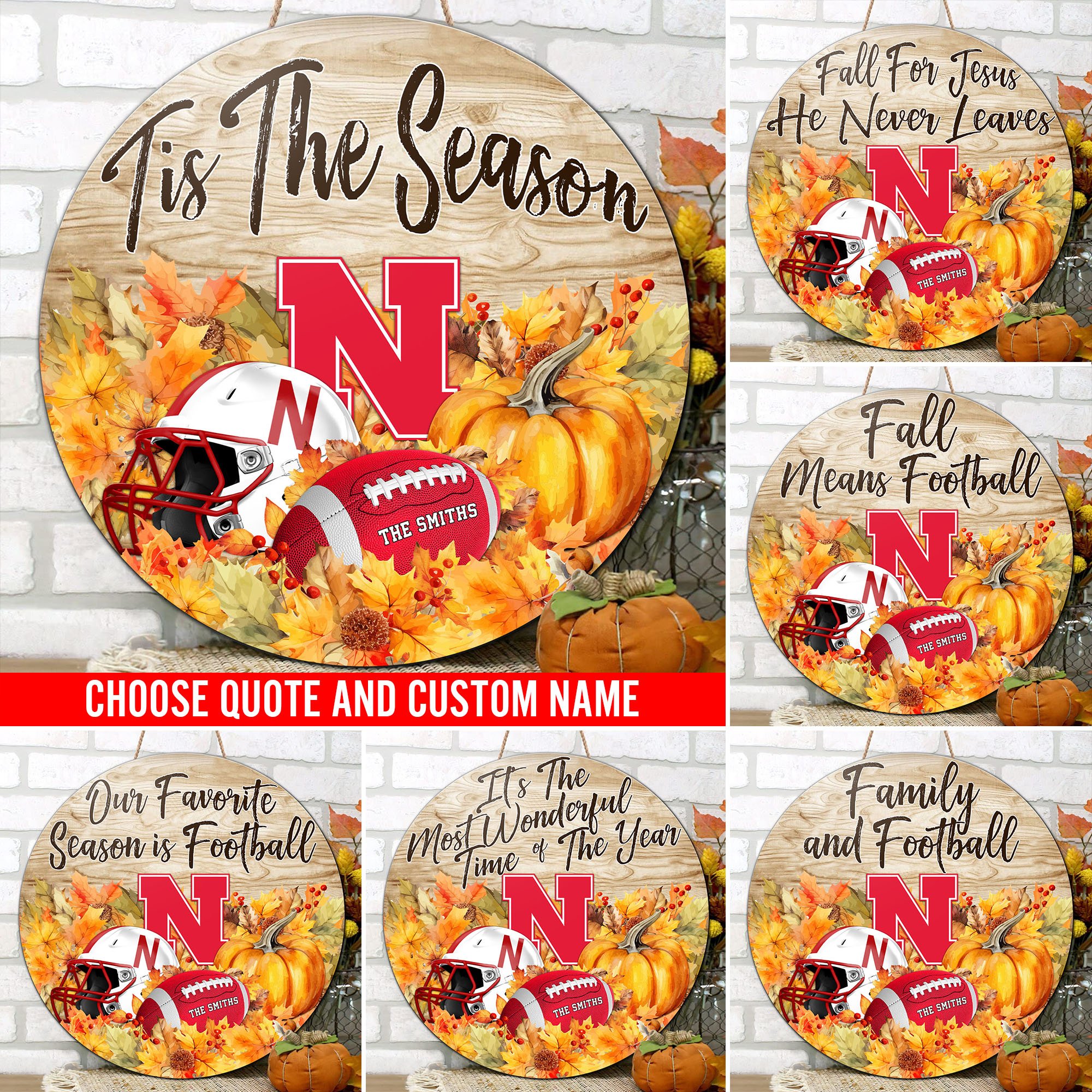 Nebraska Cornhuskers Shape Wooden Sign Custom Name And Choose Quotes, Sport Team Sign For Fans, Wall Hanging ETRG-60744