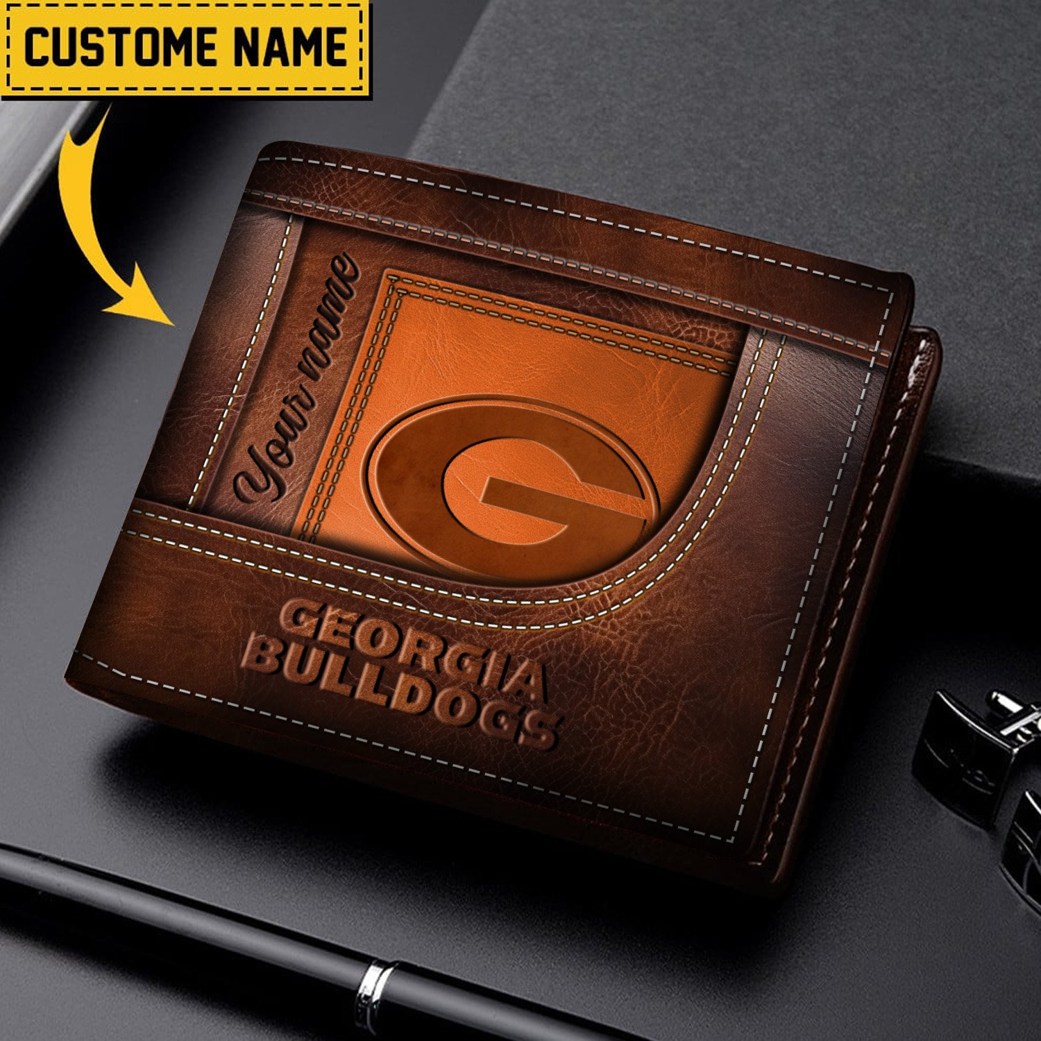 Georgia Bulldogs Men wallet custom 60766