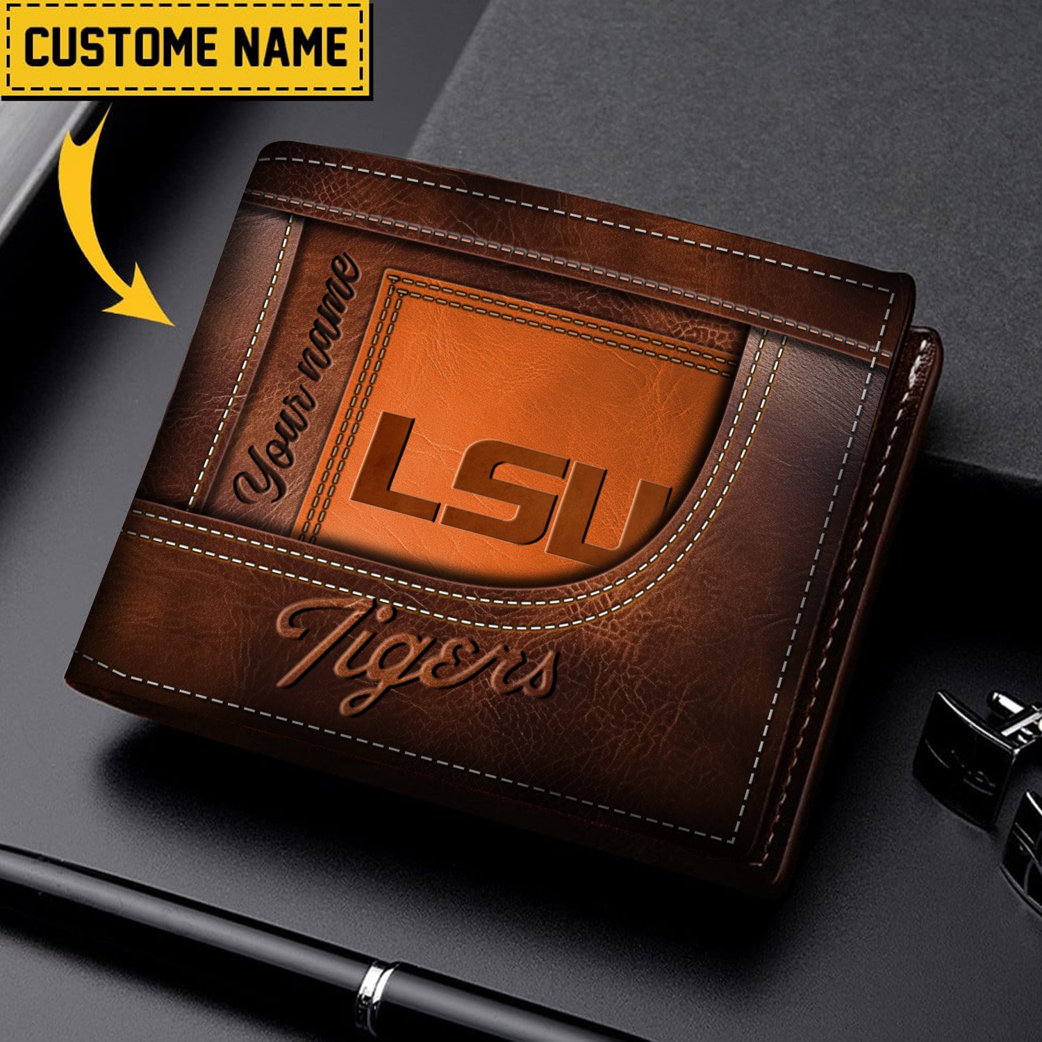 LSU TIGERS Men wallet custom 60766