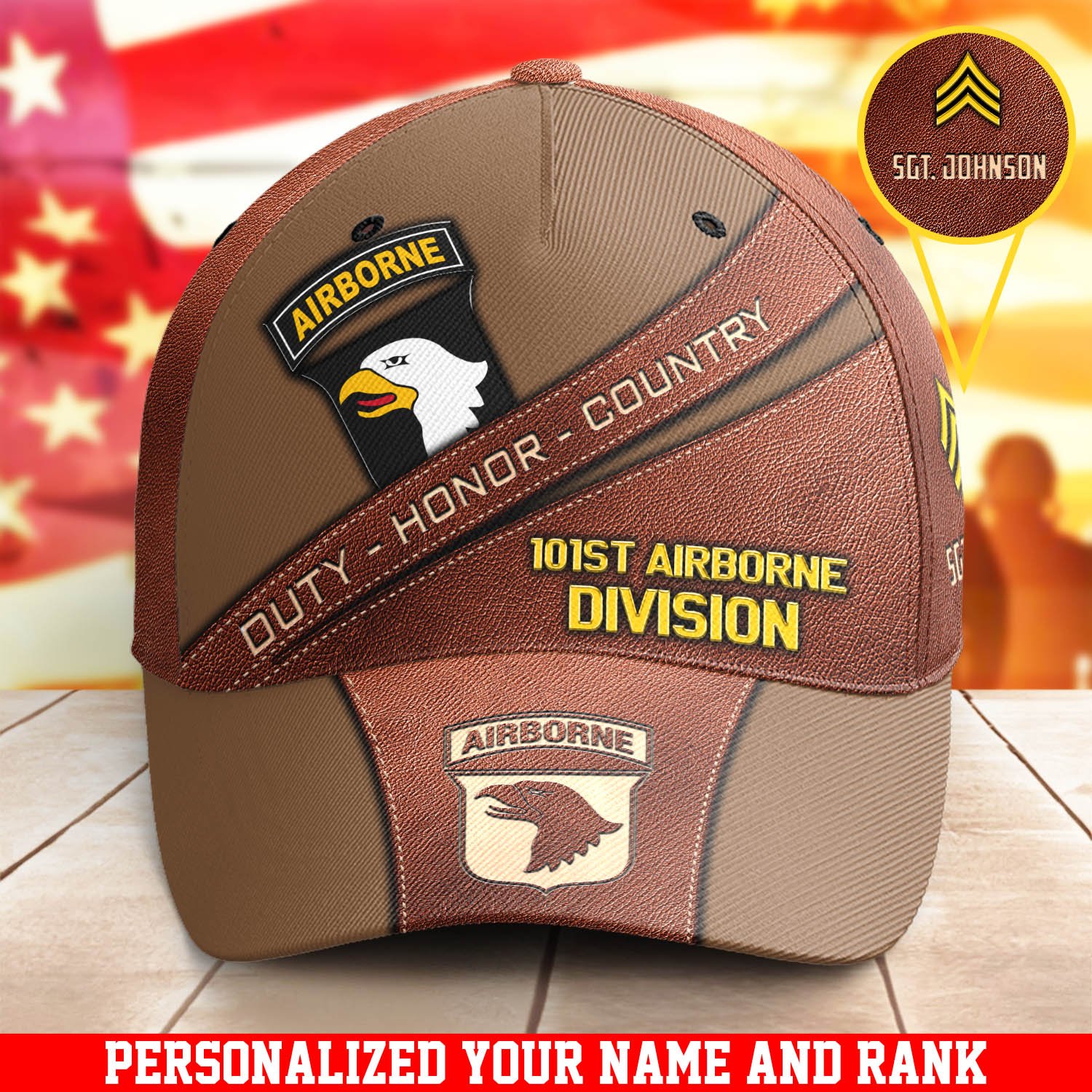 101st Airborne Division US Military Cap New Version Personalized Your Name And Rank, Cap For Military Soldiers, US Military Gifts ETHY-57692