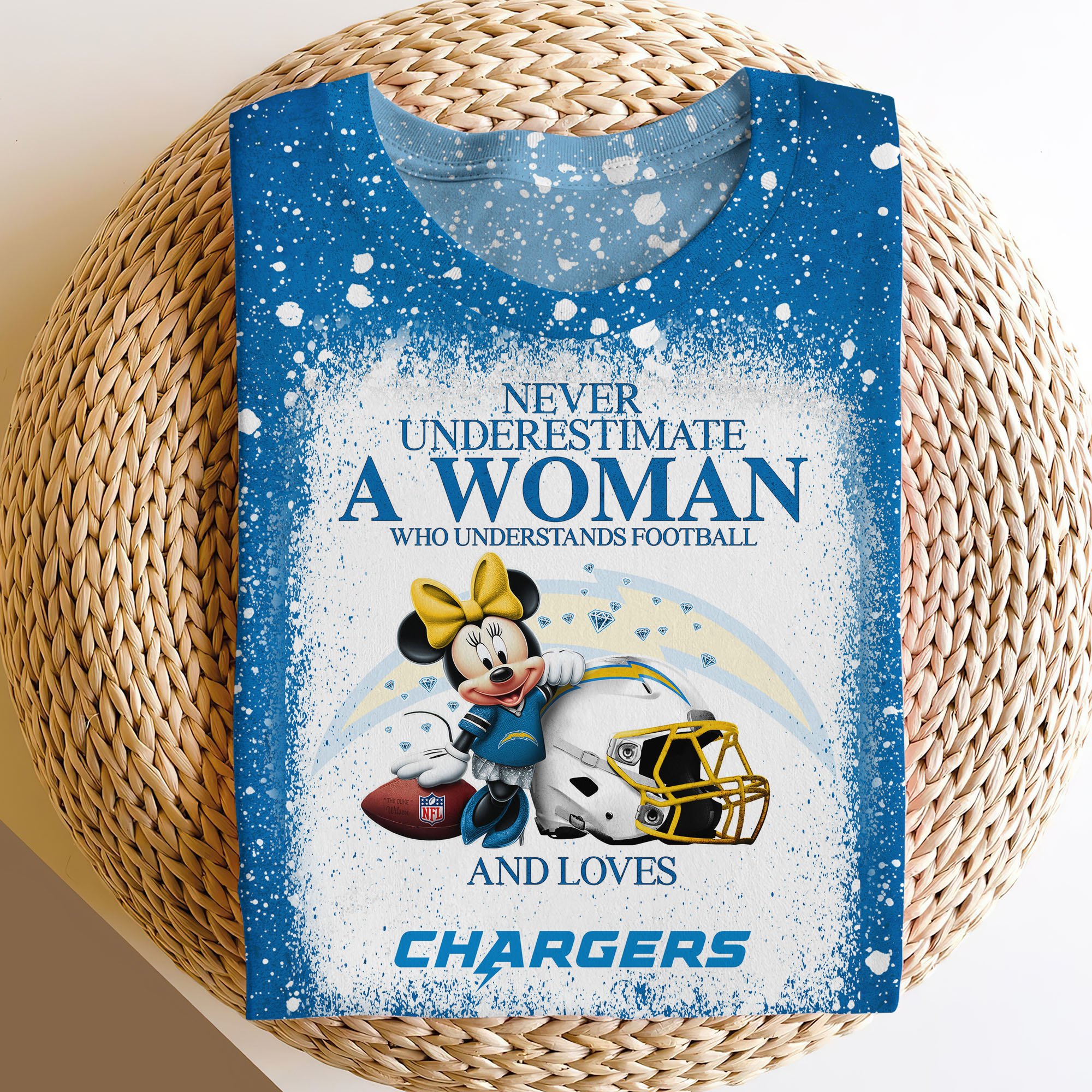 Los Angeles Chargers Sweater,Hoodie, T-shirt, Football Team And Minnie 3D Shirt, Football Fan Gifts ETRG-60535