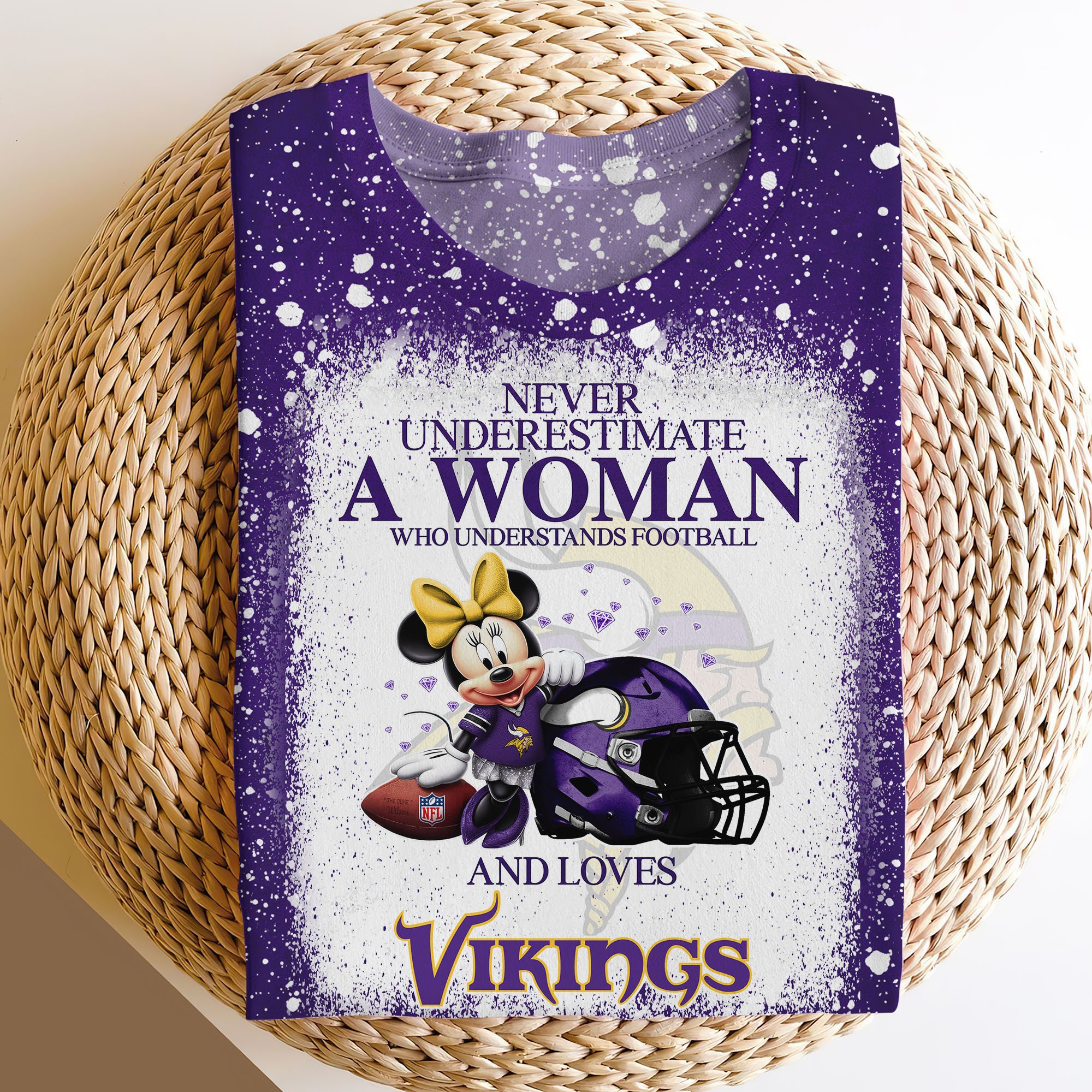 Minnesota Vikings Sweater,Hoodie, T-shirt, Football Team And Minnie 3D Shirt, Football Fan Gifts ETRG-60535