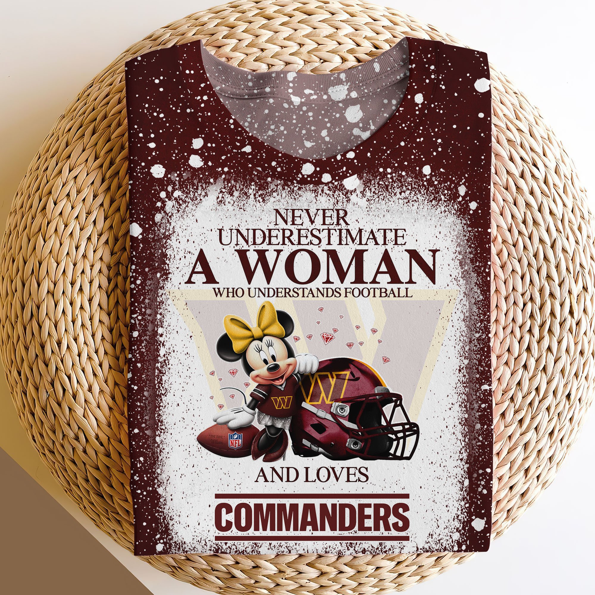 Washington Commanders Sweater,Hoodie, T-shirt, Football Team And Minnie 3D Shirt, Football Fan Gifts ETRG-60535