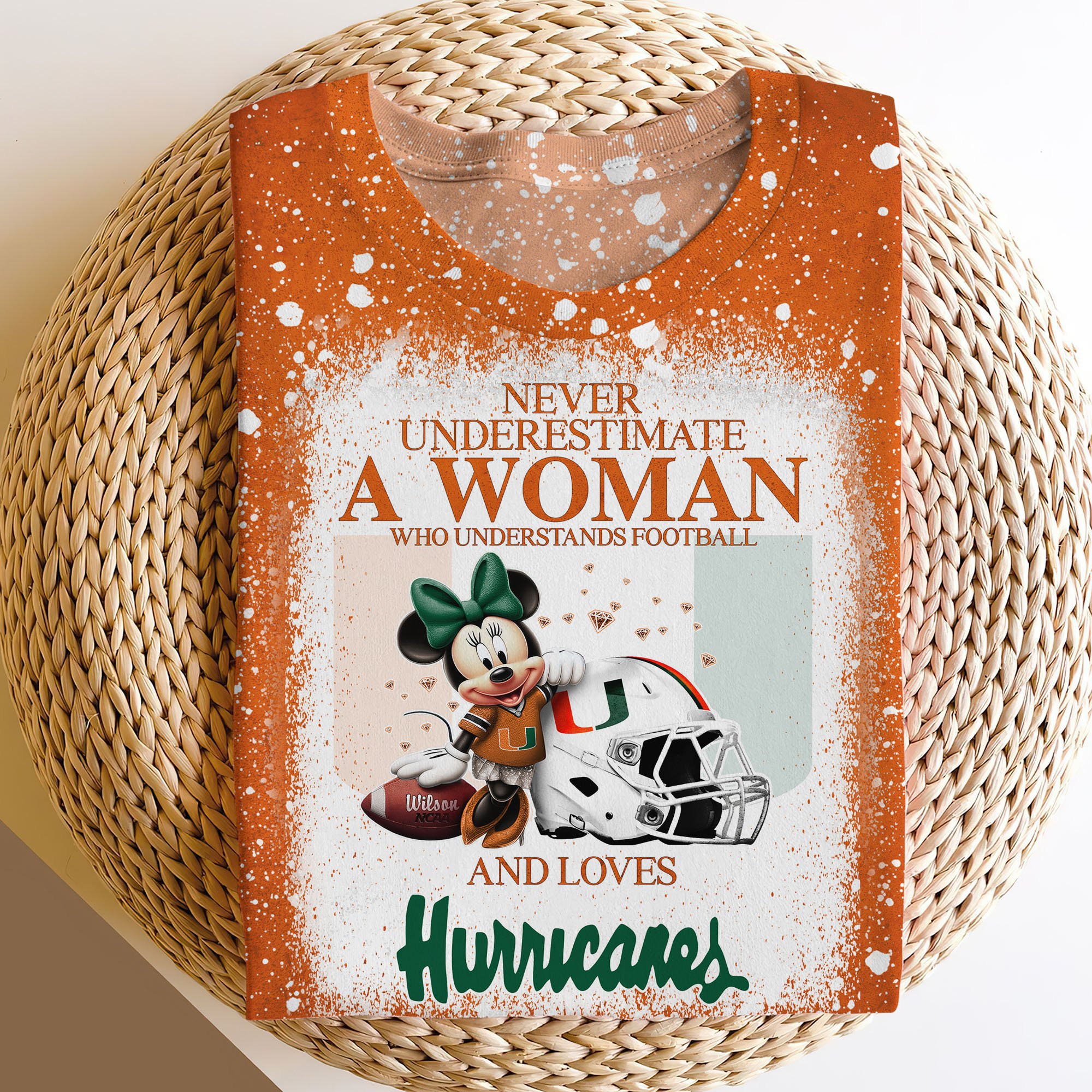 Miami Hurricanes Sweater,Hoodie, T-shirt, Football Team And Minnie 3D Shirt, Football Fan Gifts ETRG-60708