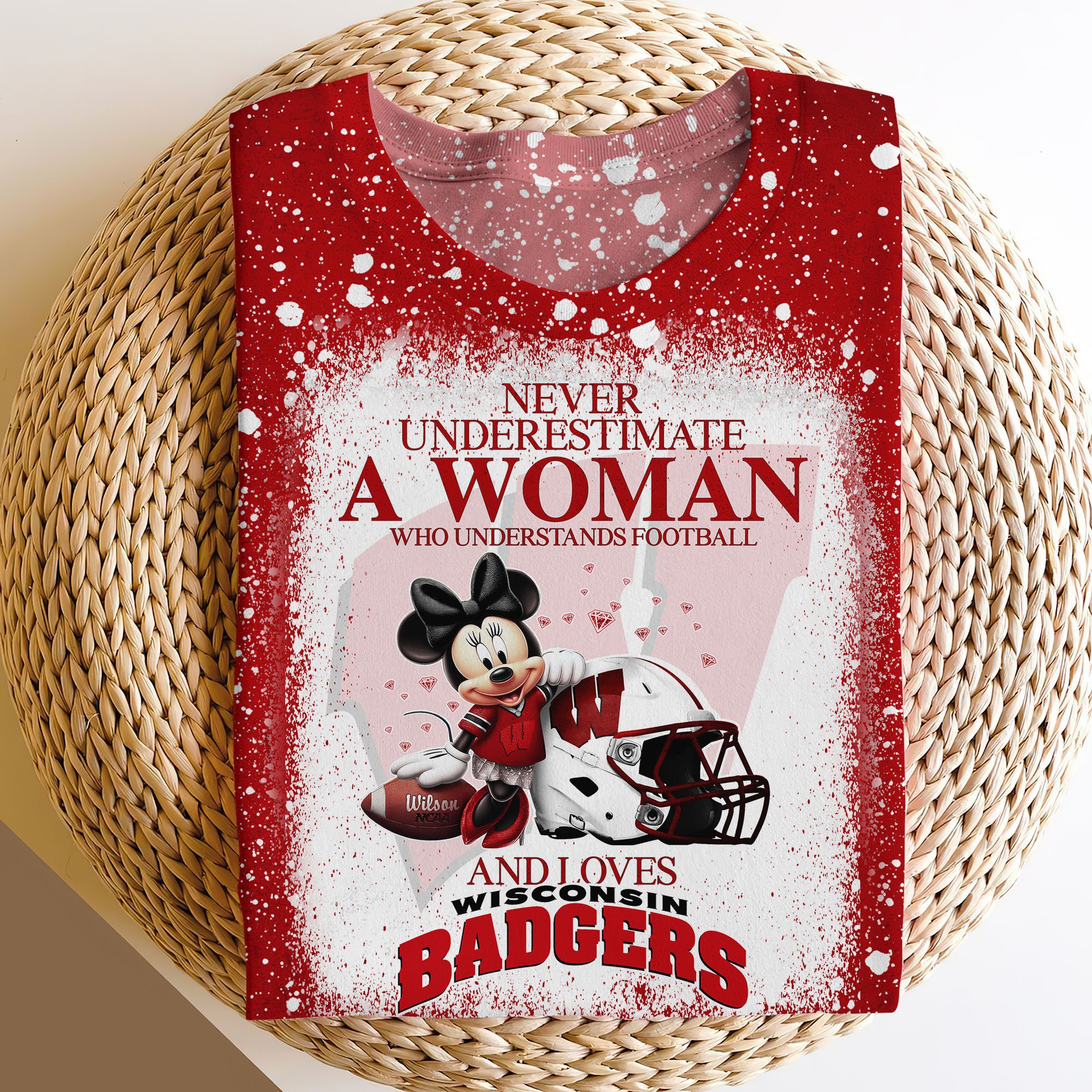 Wisconsin Badgers Sweater,Hoodie, T-shirt, Football Team And Minnie 3D Shirt, Football Fan Gifts ETRG-60708