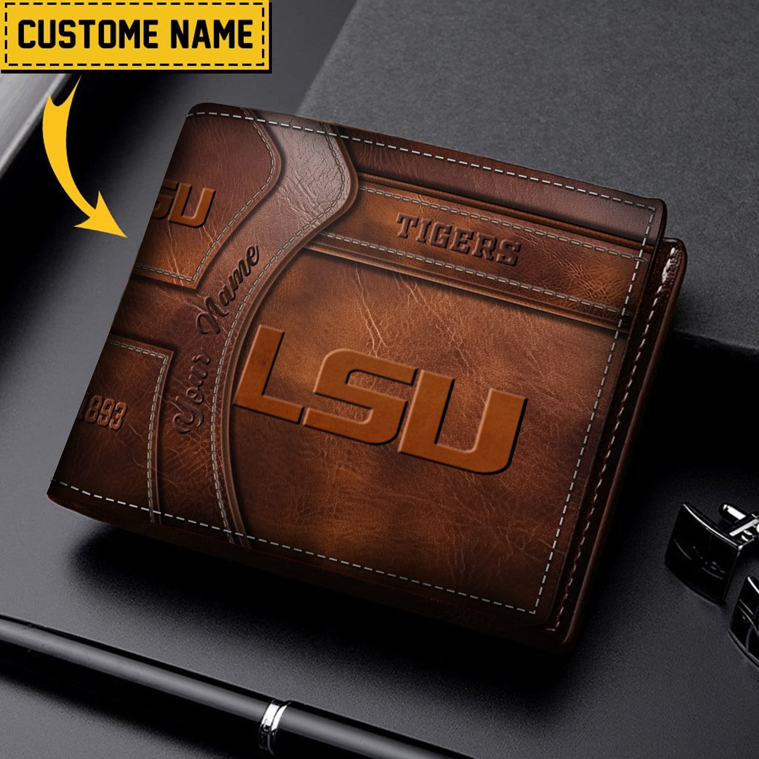LSU TIGERS Men Wallet Custom 60819