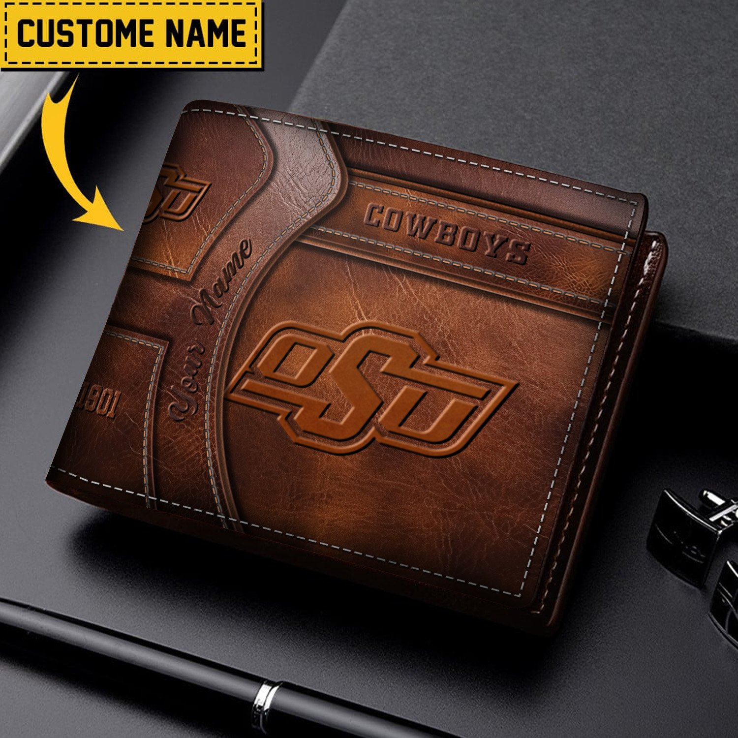 Oklahoma State Cowboys Men Wallet Custom 60819