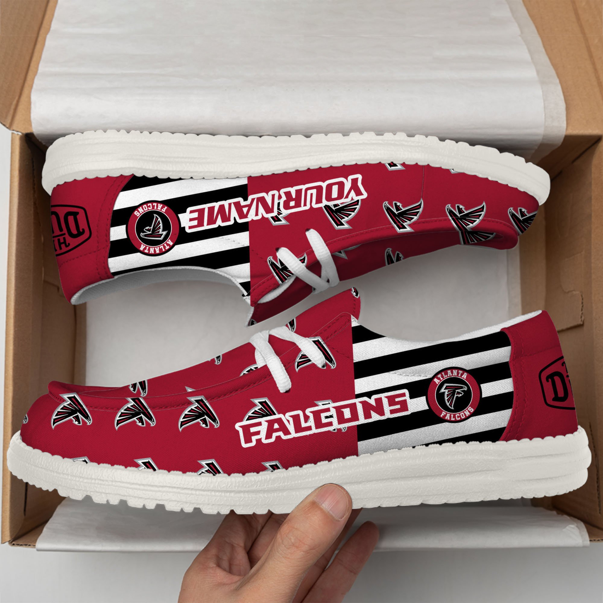 Atlanta Falcons Hey Dude Shoes Custom Your Name, Sport Shoes For Fan, Fan Gifts EHIVM-60787