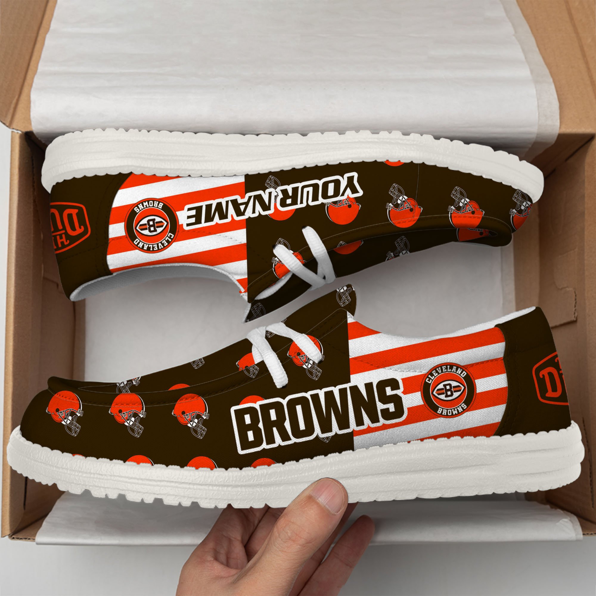 Cleveland Browns Hey Dude Shoes Custom Your Name, Sport Shoes For Fan, Fan Gifts EHIVM-60787