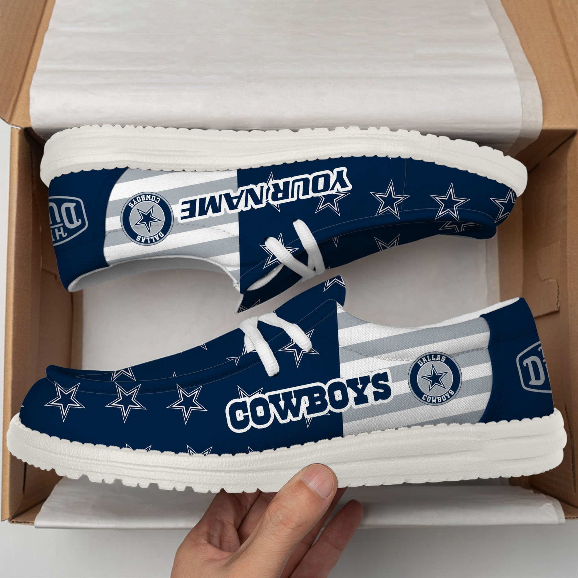 Dallas Cowboys Hey Dude Shoes Custom Your Name, Sport Shoes For Fan, Fan Gifts EHIVM-60787