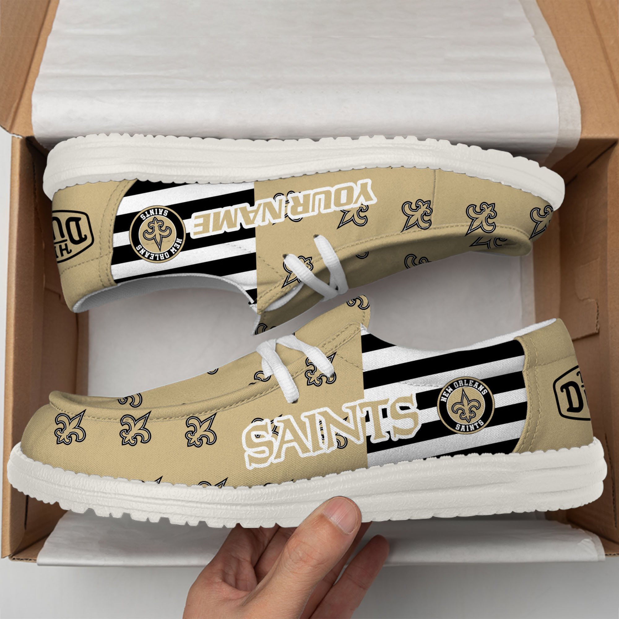 New Orleans Saints Hey Dude Shoes Custom Your Name, Sport Shoes For Fan, Fan Gifts EHIVM-60787