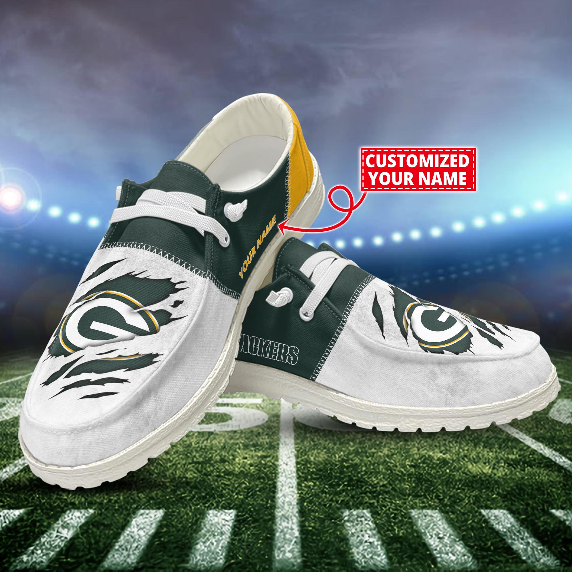 Green Bay Packers H-D Shoes Custom H-52741