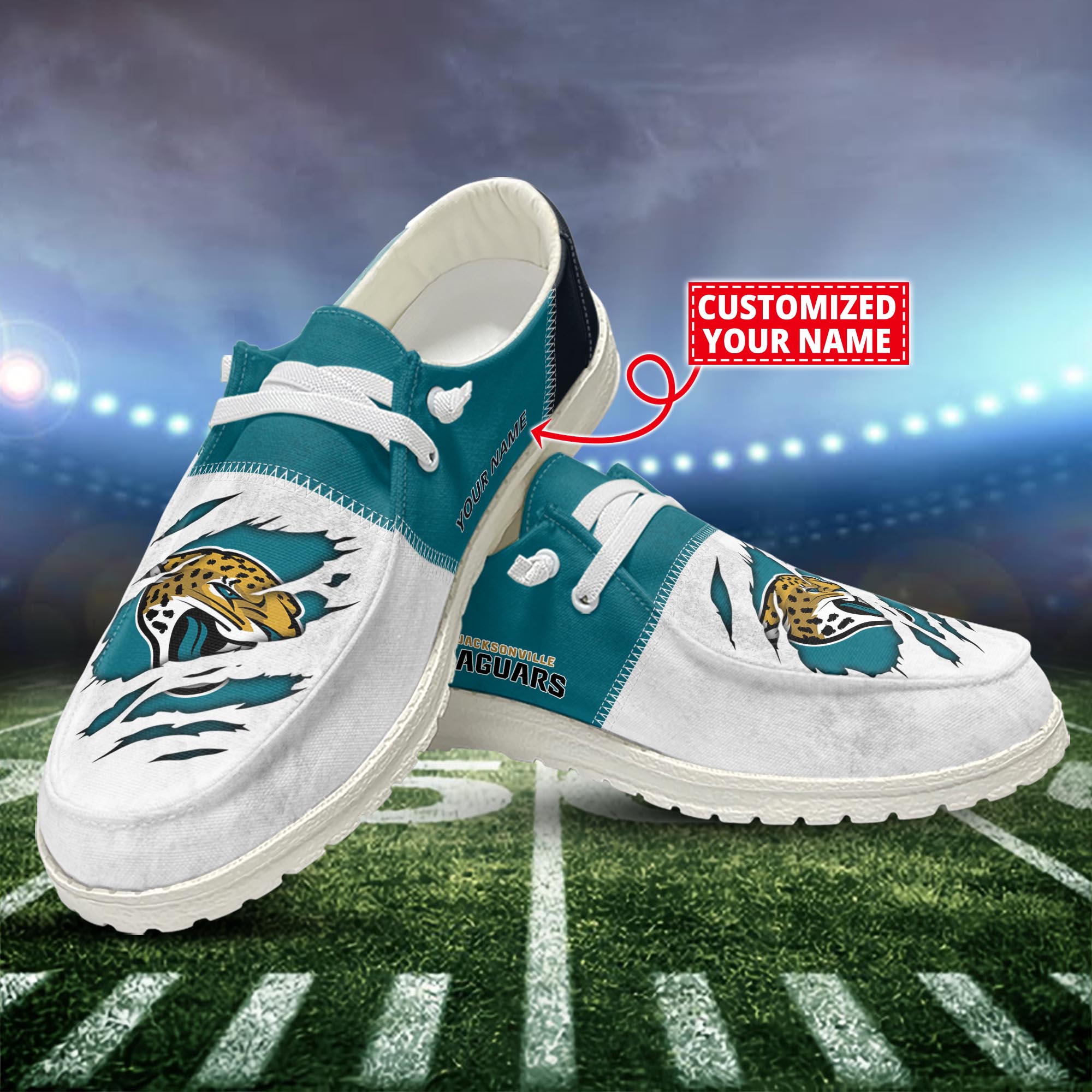 Jacksonville Jaguars H-D Shoes Custom H-52741