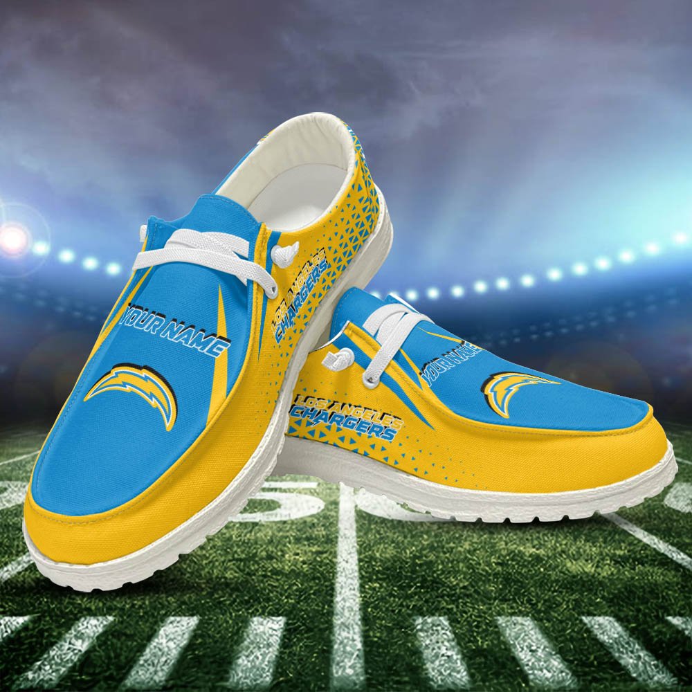 Los Angeles Chargers White HD Shoes Personalized Your Name, Sport HDs For Football Fan, Sport Lovers Gifts ETHY-52459