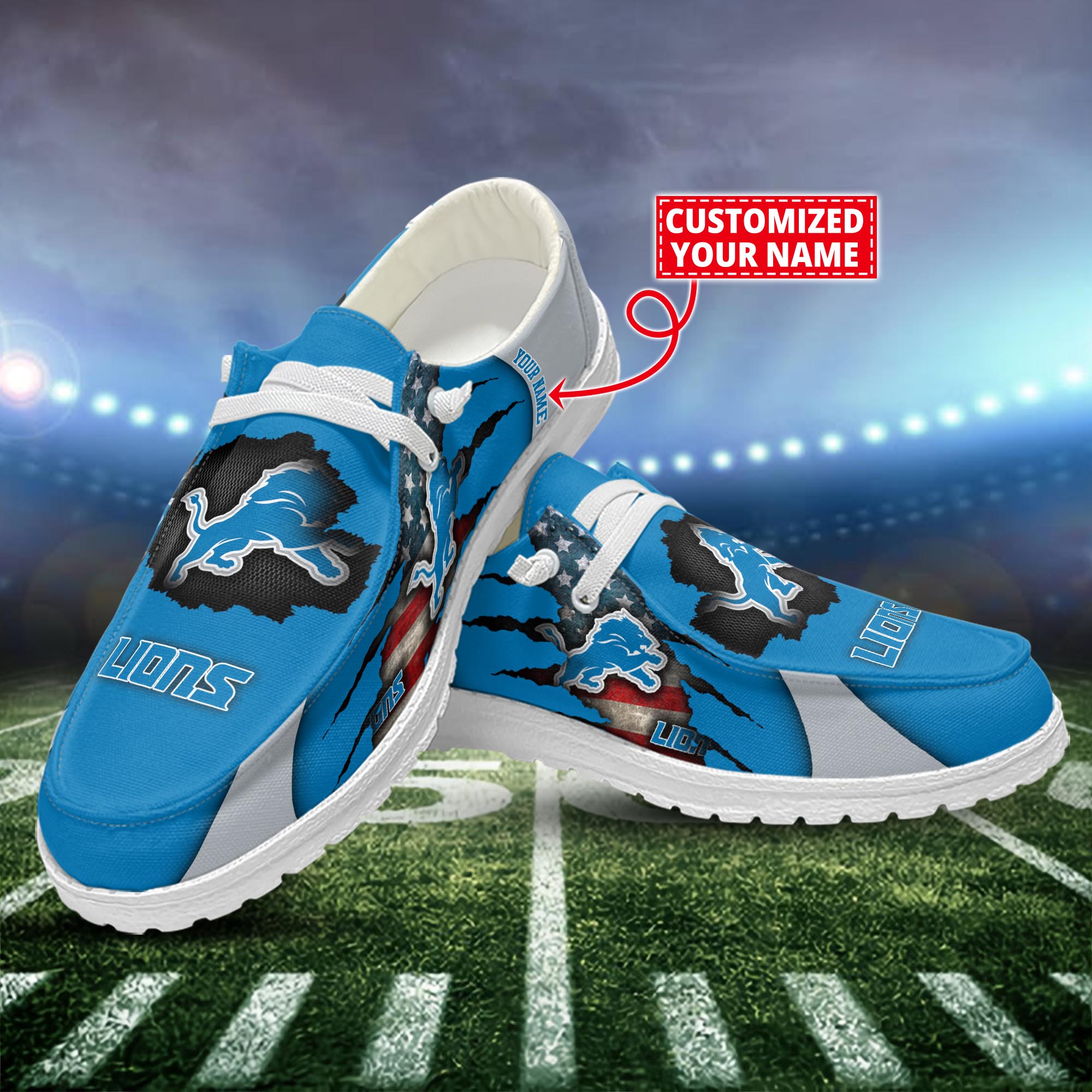 Detroit Lions Dude Shoes Custom Name  New Arrivals H52628