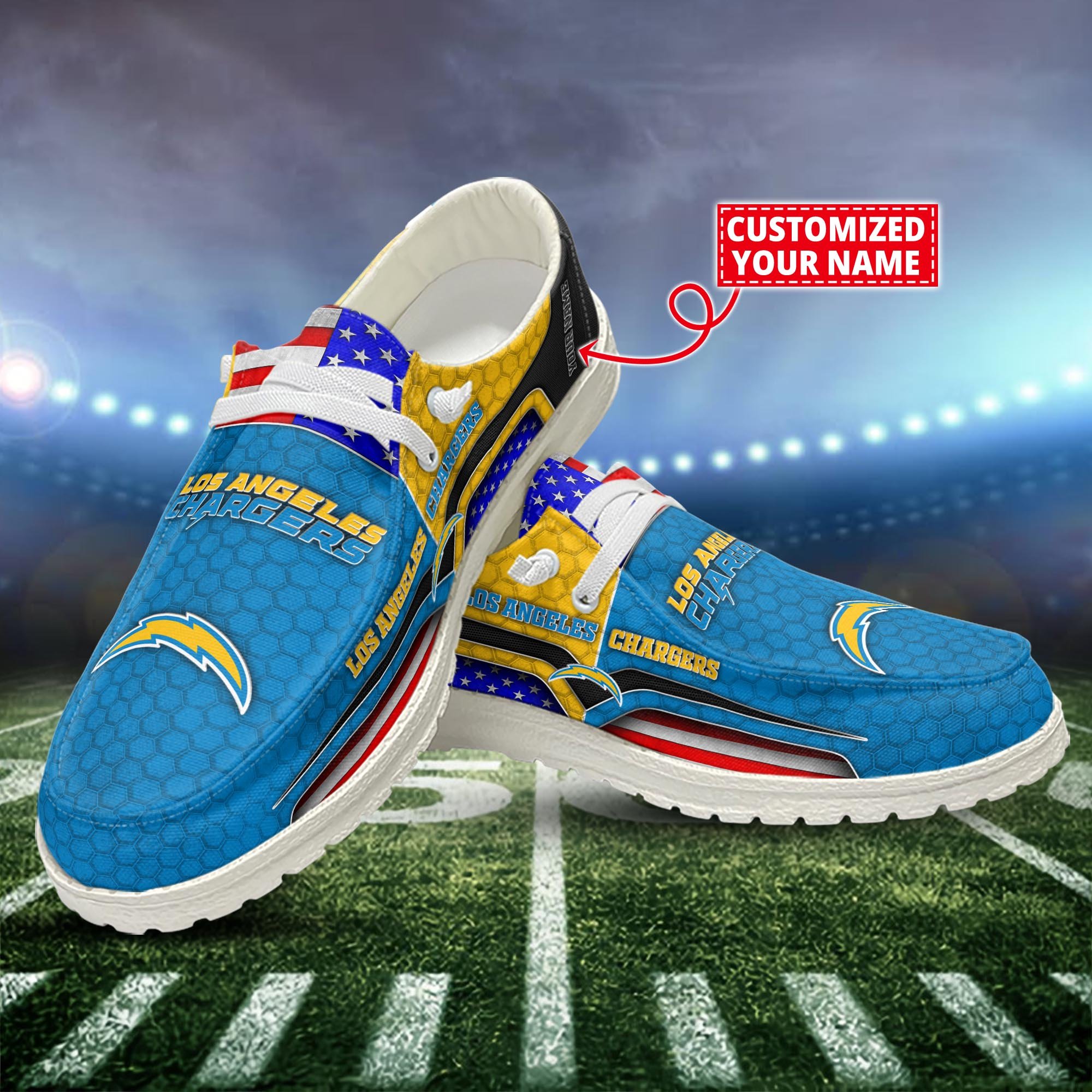 Los Angeles Chargers Customized Dude Shoes New Arrivals H53089