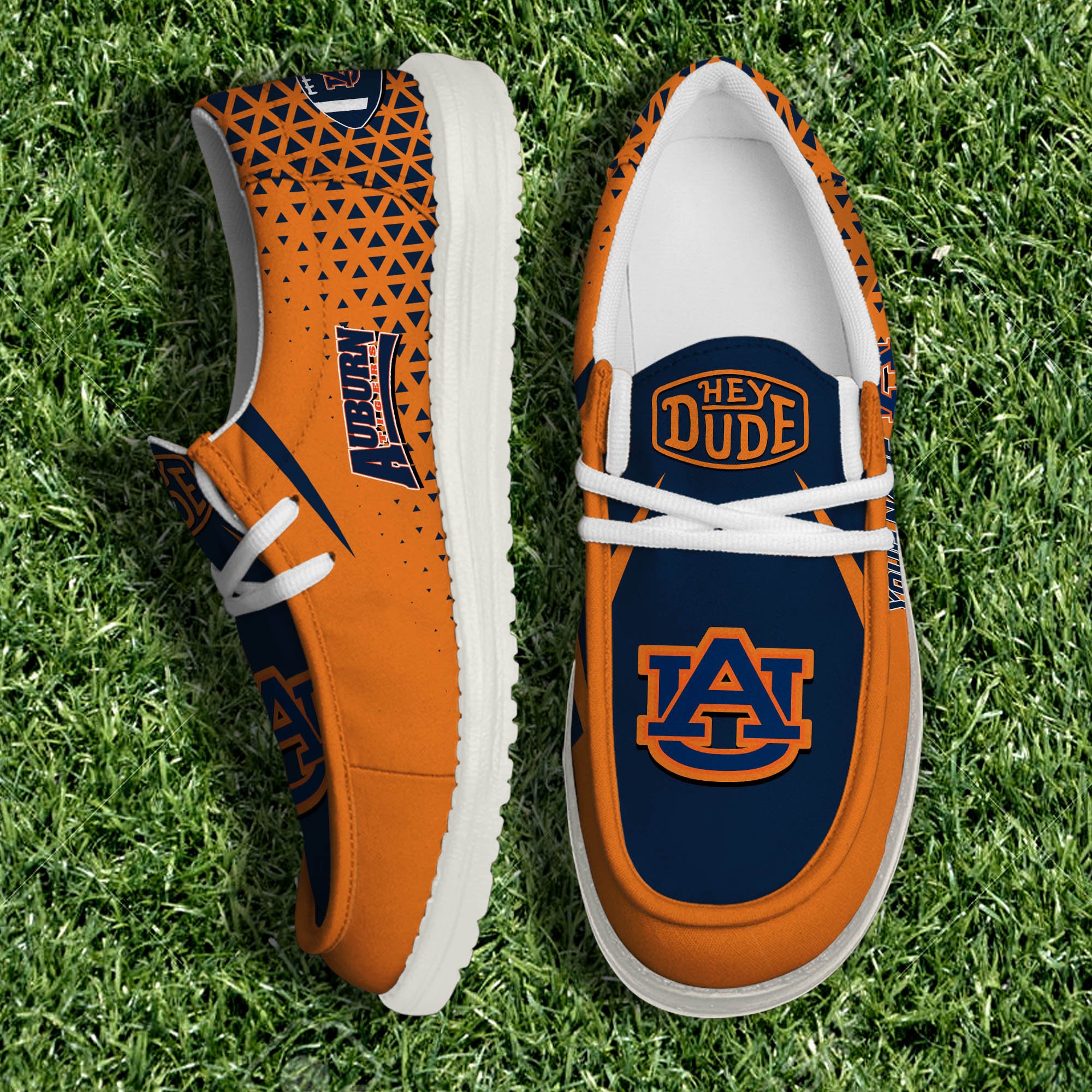 Auburn Tigers White Canvas Loafer Shoes 2024 Version Personalized Your Name, Sport Shoes For Fan, Sport Gifts ETHY-61033