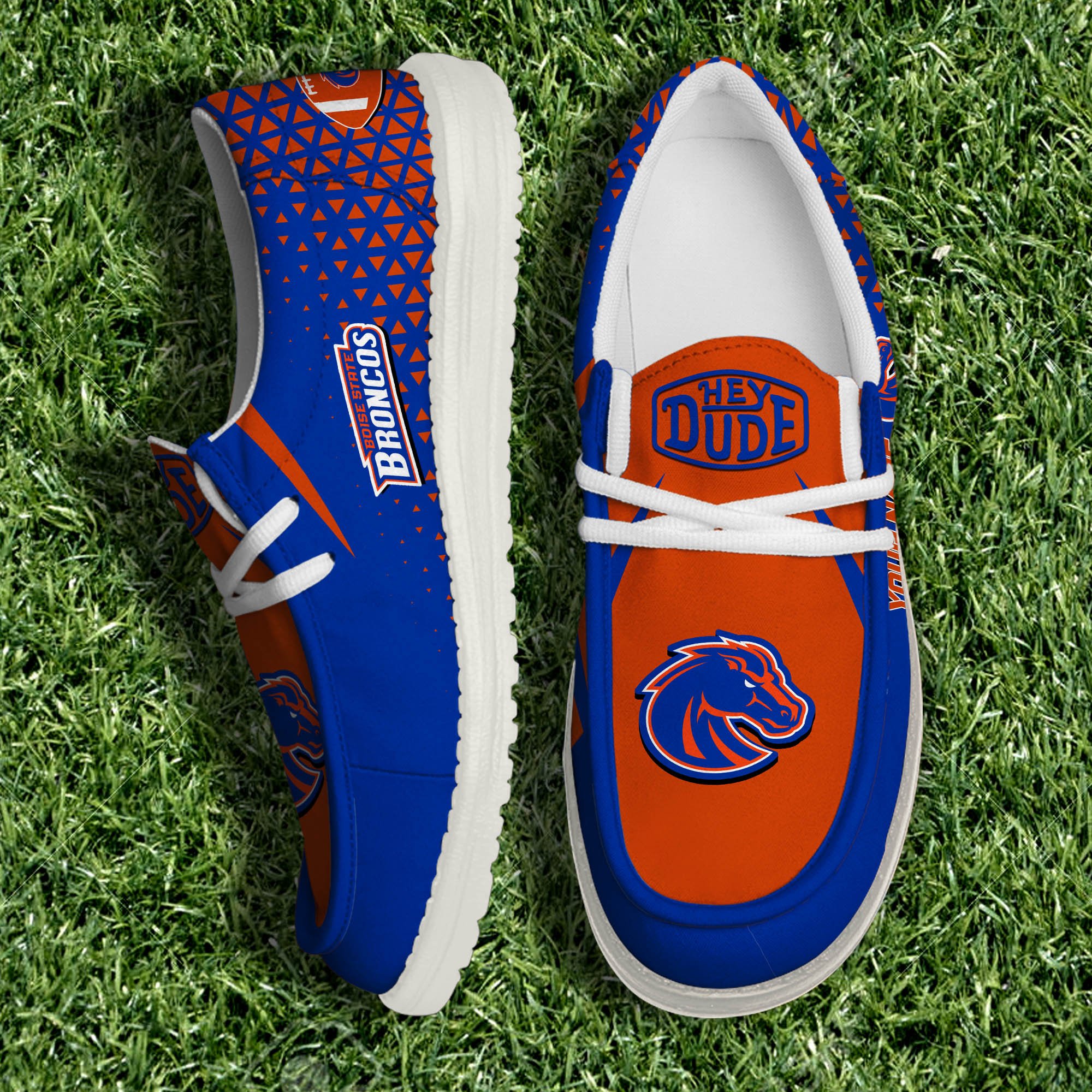 Boise State Broncos White Canvas Loafer Shoes 2024 Version Personalized Your Name, Sport Shoes For Fan, Sport Gifts ETHY-61033