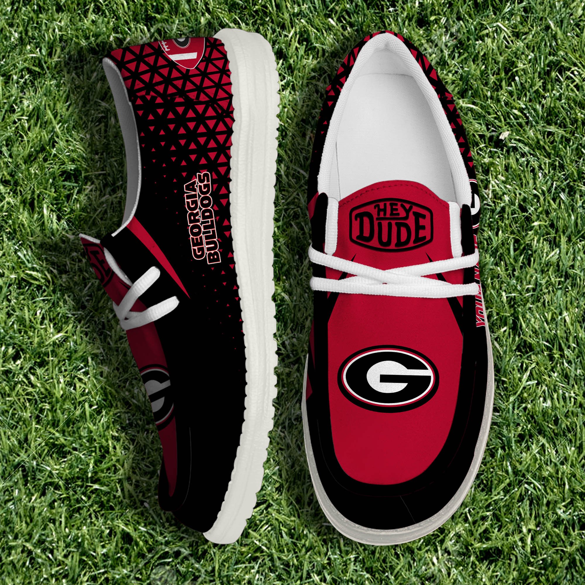 Georgia Bulldogs White Canvas Loafer Shoes 2024 Version Personalized Your Name, Sport Shoes For Fan, Sport Gifts ETHY-61033