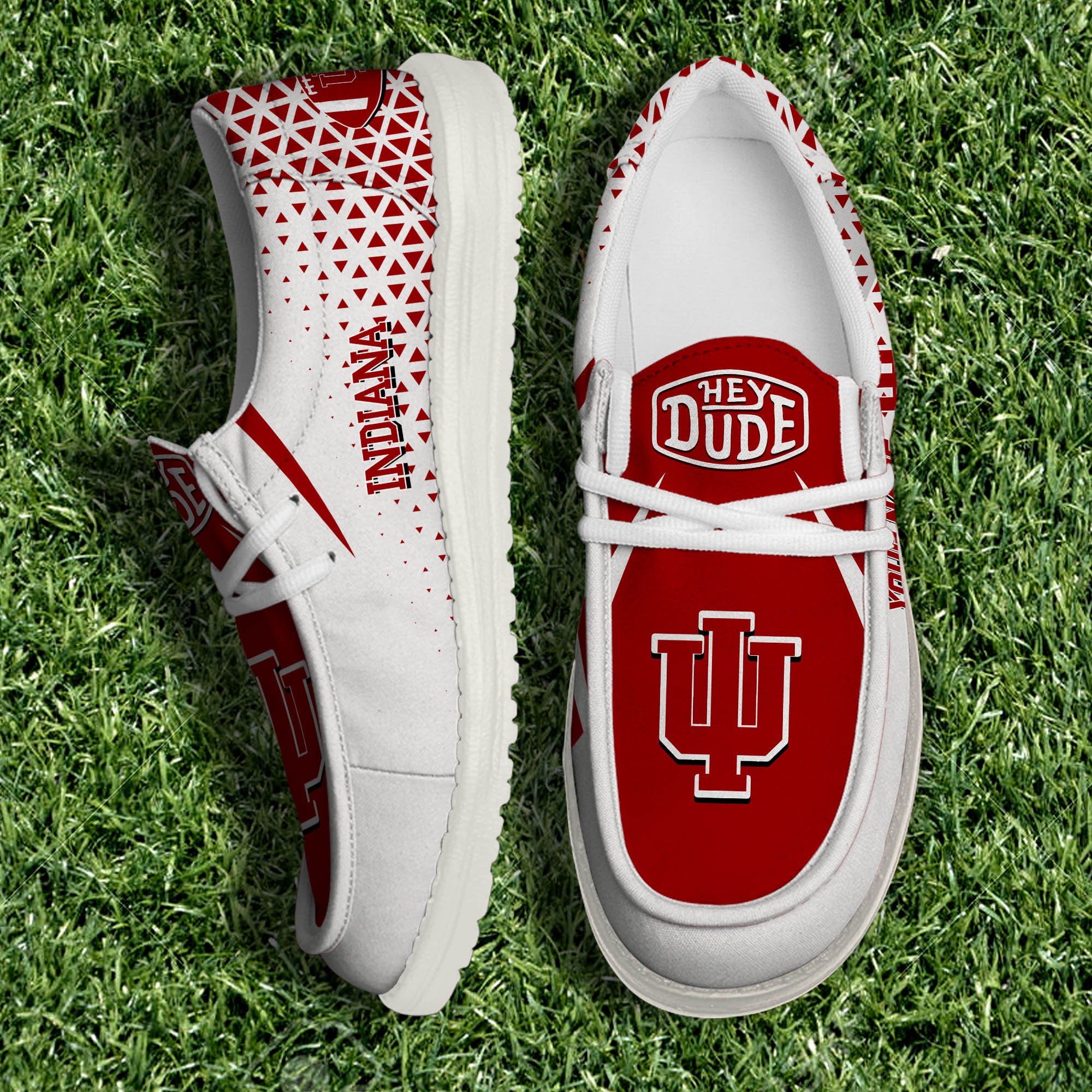 Indiana Hoosiers White Canvas Loafer Shoes 2024 Version Personalized Your Name, Sport Shoes For Fan, Sport Gifts ETHY-61033