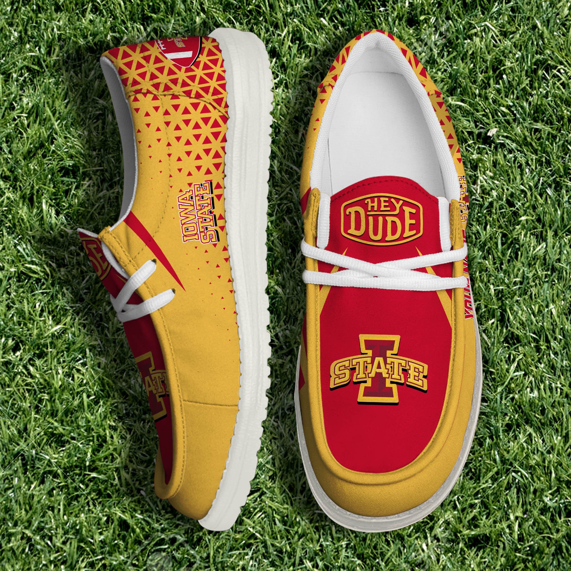 Iowa State Cyclones White Canvas Loafer Shoes 2024 Version Personalized Your Name, Sport Shoes For Fan, Sport Gifts ETHY-61033