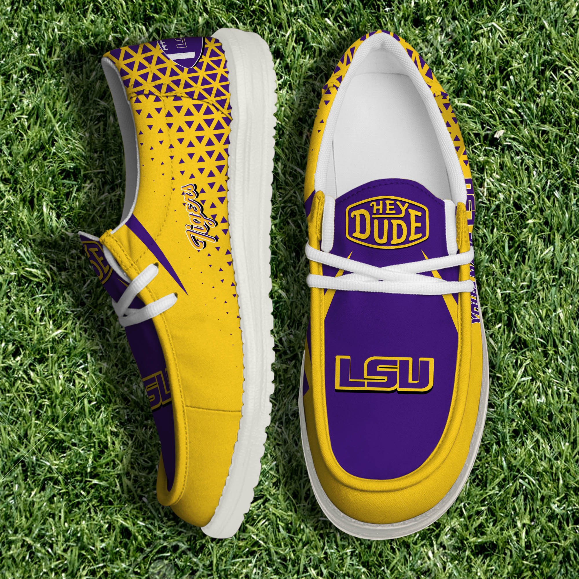 LSU TIGERS White Canvas Loafer Shoes 2024 Version Personalized Your Name, Sport Shoes For Fan, Sport Gifts ETHY-61033