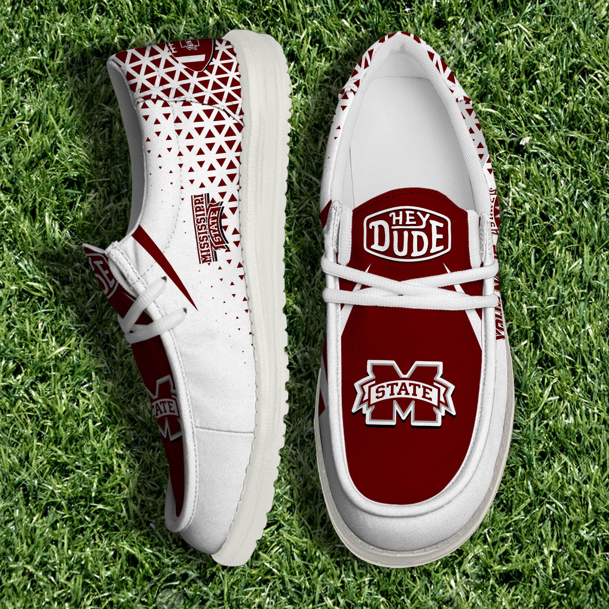 Mississippi State Bulldogs White Canvas Loafer Shoes 2024 Version Personalized Your Name, Sport Shoes For Fan, Sport Gifts ETHY-61033