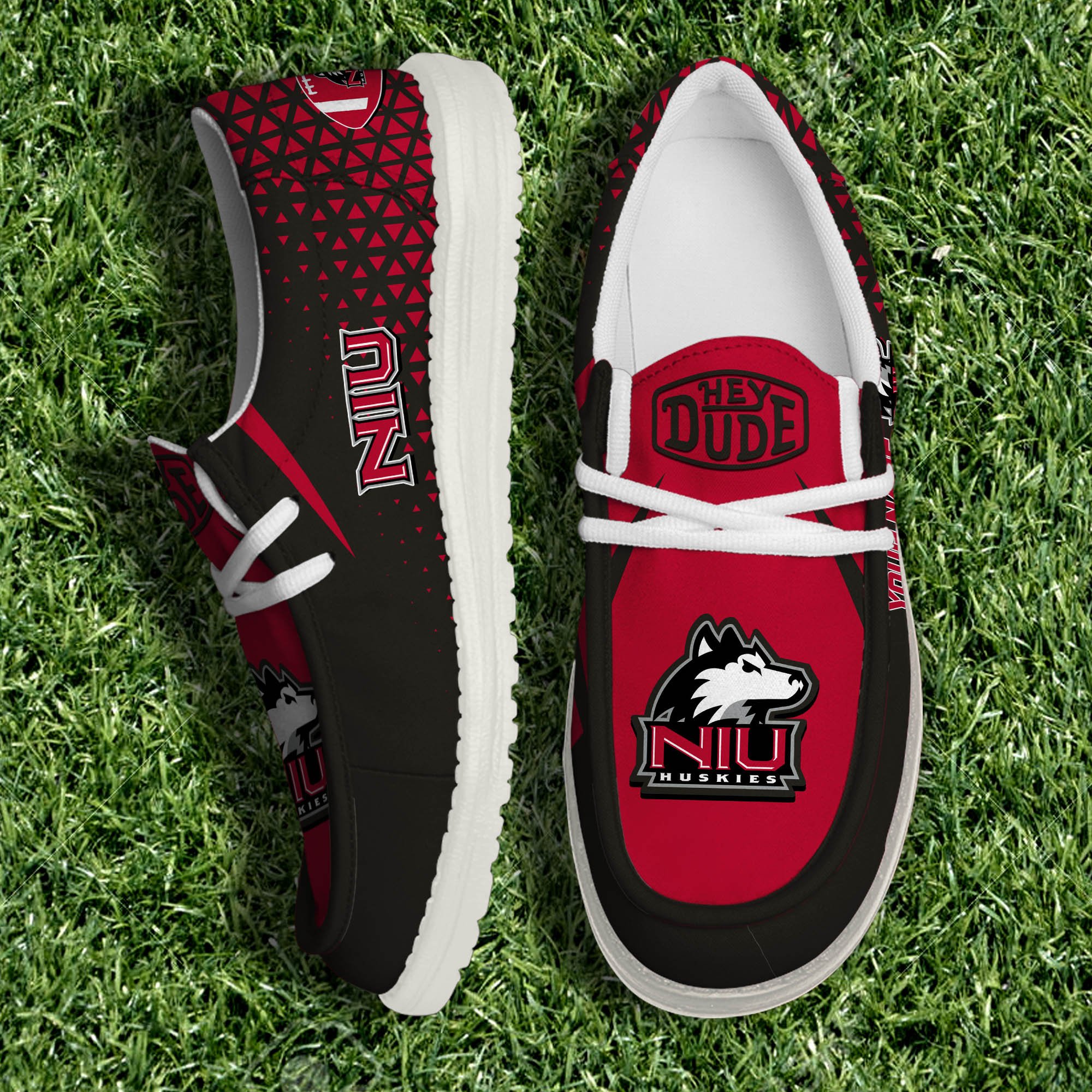 Northern Illinois Huskies White Canvas Loafer Shoes 2024 Version Personalized Your Name, Sport Shoes For Fan, Sport Gifts ETHY-61033