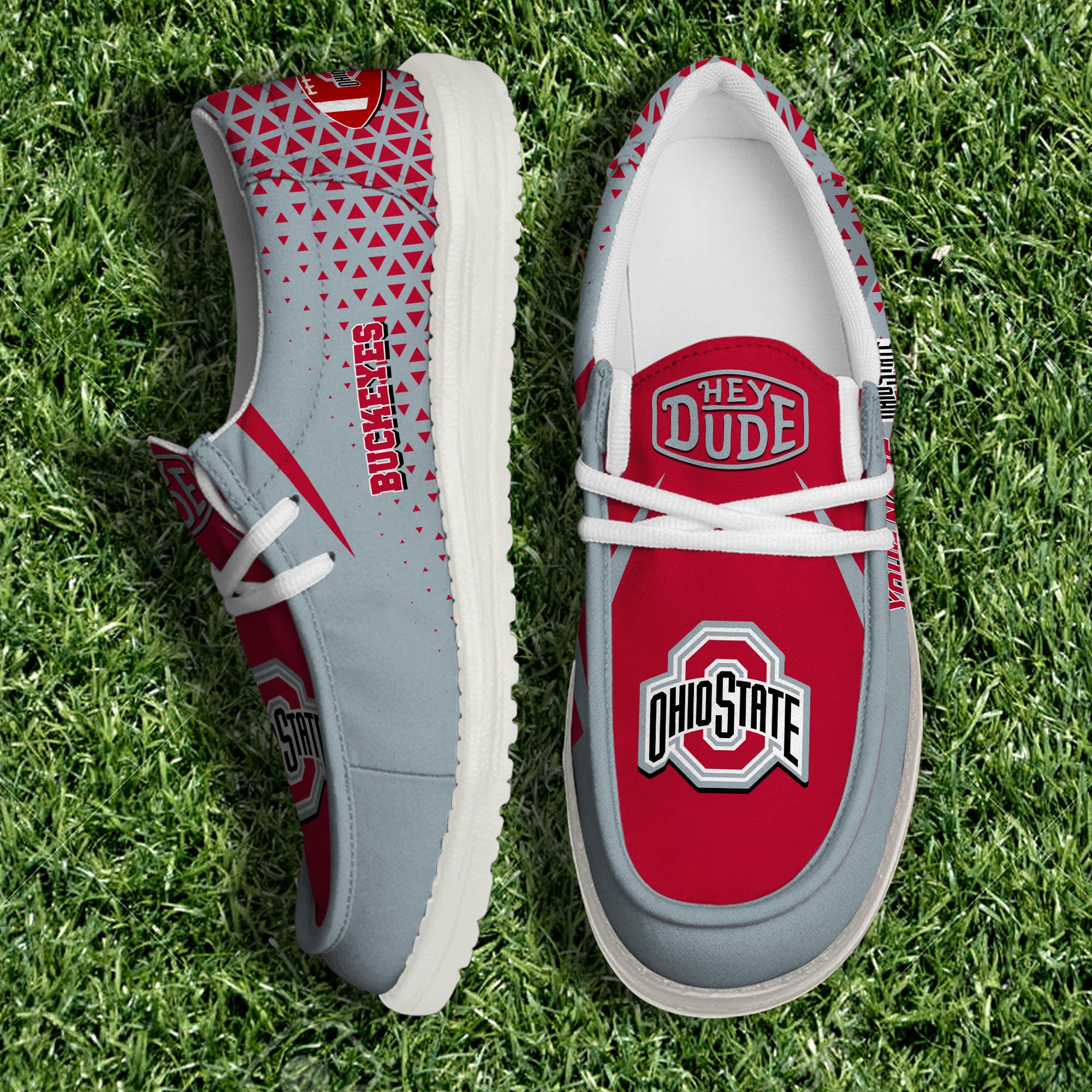 Ohio State Buckeyes White Canvas Loafer Shoes 2024 Version Personalized Your Name, Sport Shoes For Fan, Sport Gifts ETHY-61033