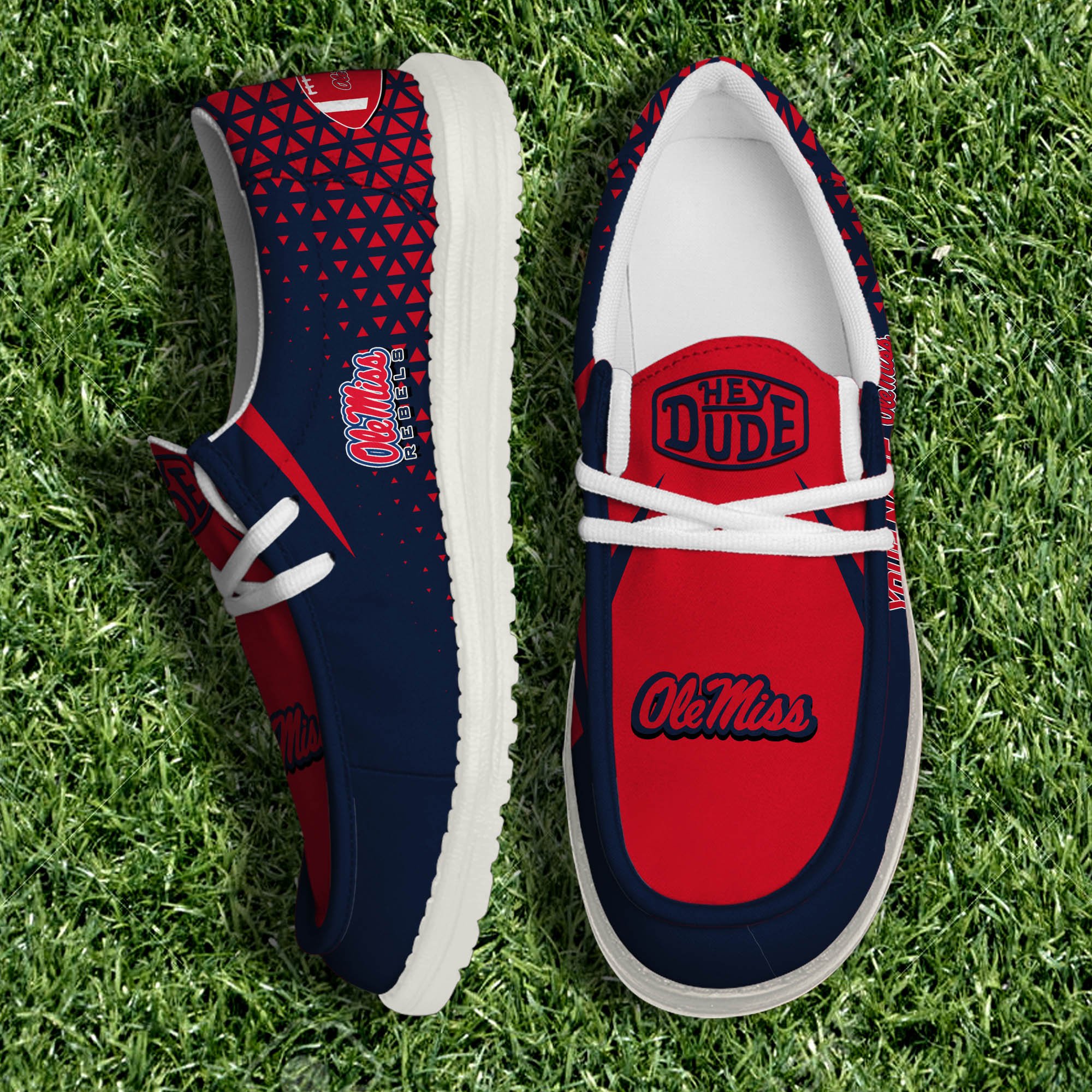 Ole Miss Rebels White Canvas Loafer Shoes 2024 Version Personalized Your Name, Sport Shoes For Fan, Sport Gifts ETHY-61033