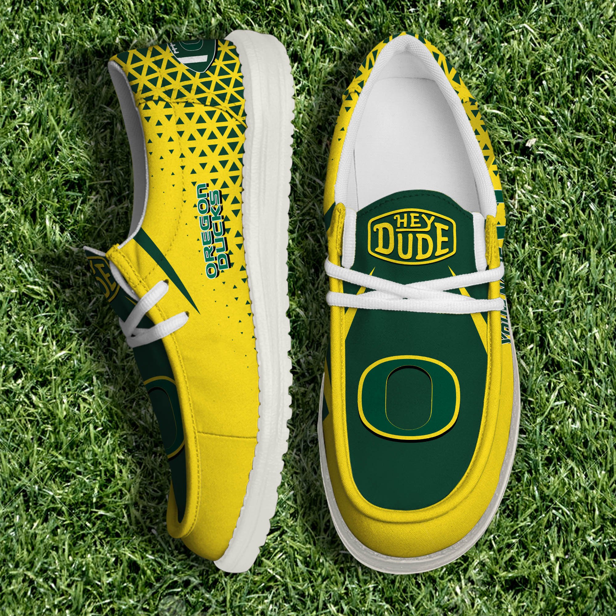 Oregon Ducks White Canvas Loafer Shoes 2024 Version Personalized Your Name, Sport Shoes For Fan, Sport Gifts ETHY-61033