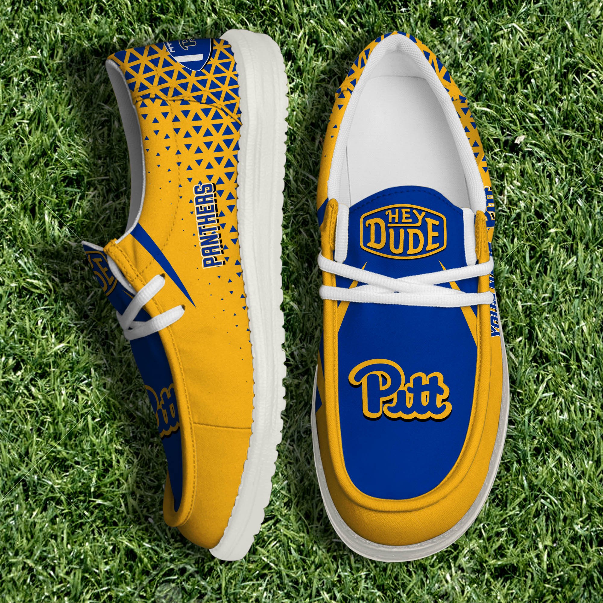 Pittsburgh Panthers White Canvas Loafer Shoes 2024 Version Personalized Your Name, Sport Shoes For Fan, Sport Gifts ETHY-61033