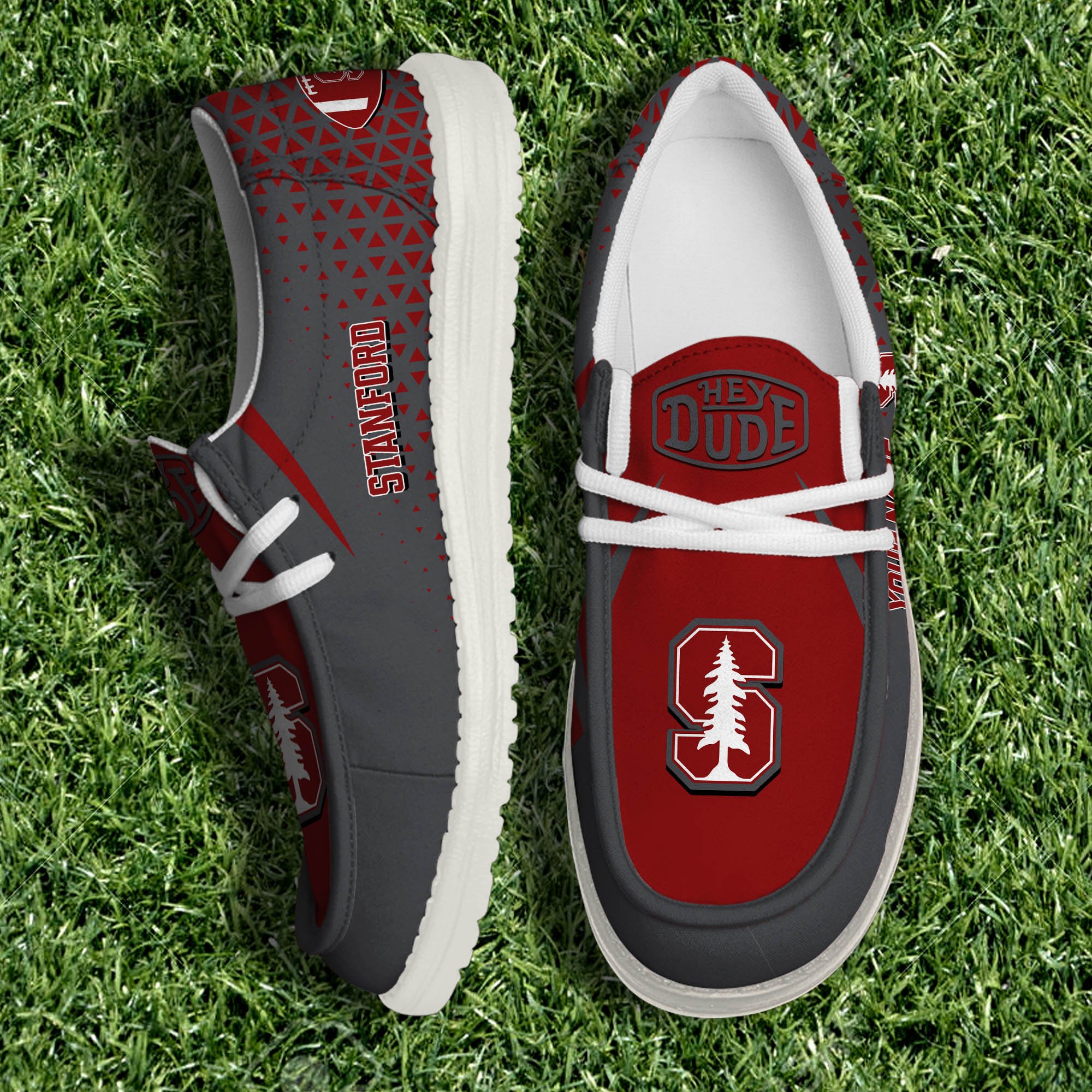 Stanford Cardinal White Canvas Loafer Shoes 2024 Version Personalized Your Name, Sport Shoes For Fan, Sport Gifts ETHY-61033