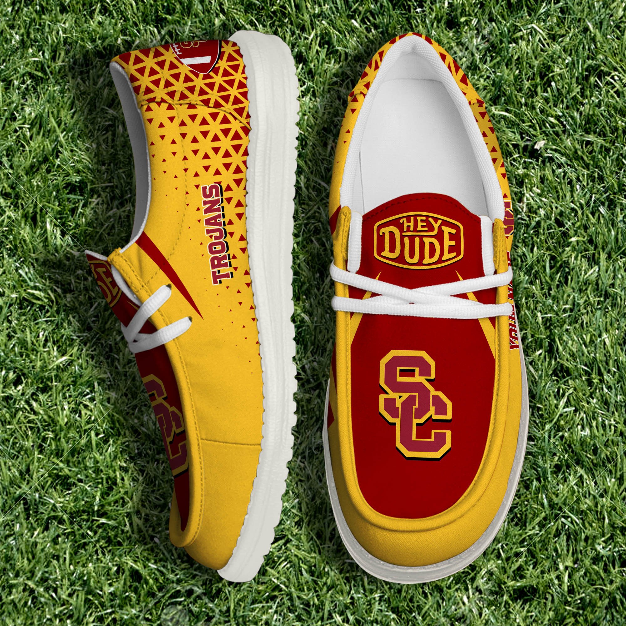 USC Trojans White Canvas Loafer Shoes 2024 Version Personalized Your Name, Sport Shoes For Fan, Sport Gifts ETHY-61033