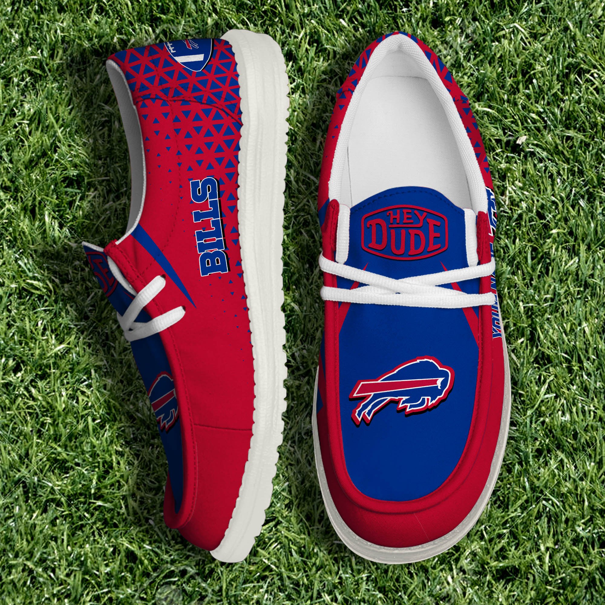 Buffalo Bills White Canvas Loafer Shoes 2024 Version Personalized Your Name, Sport Shoes For Fan, Sport Gifts ETHY-61033