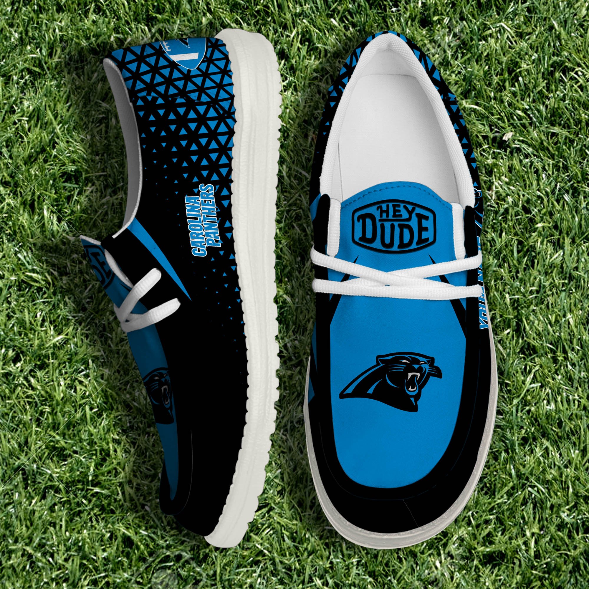 Carolina Panthers White Canvas Loafer Shoes 2024 Version Personalized Your Name, Sport Shoes For Fan, Sport Gifts ETHY-61033