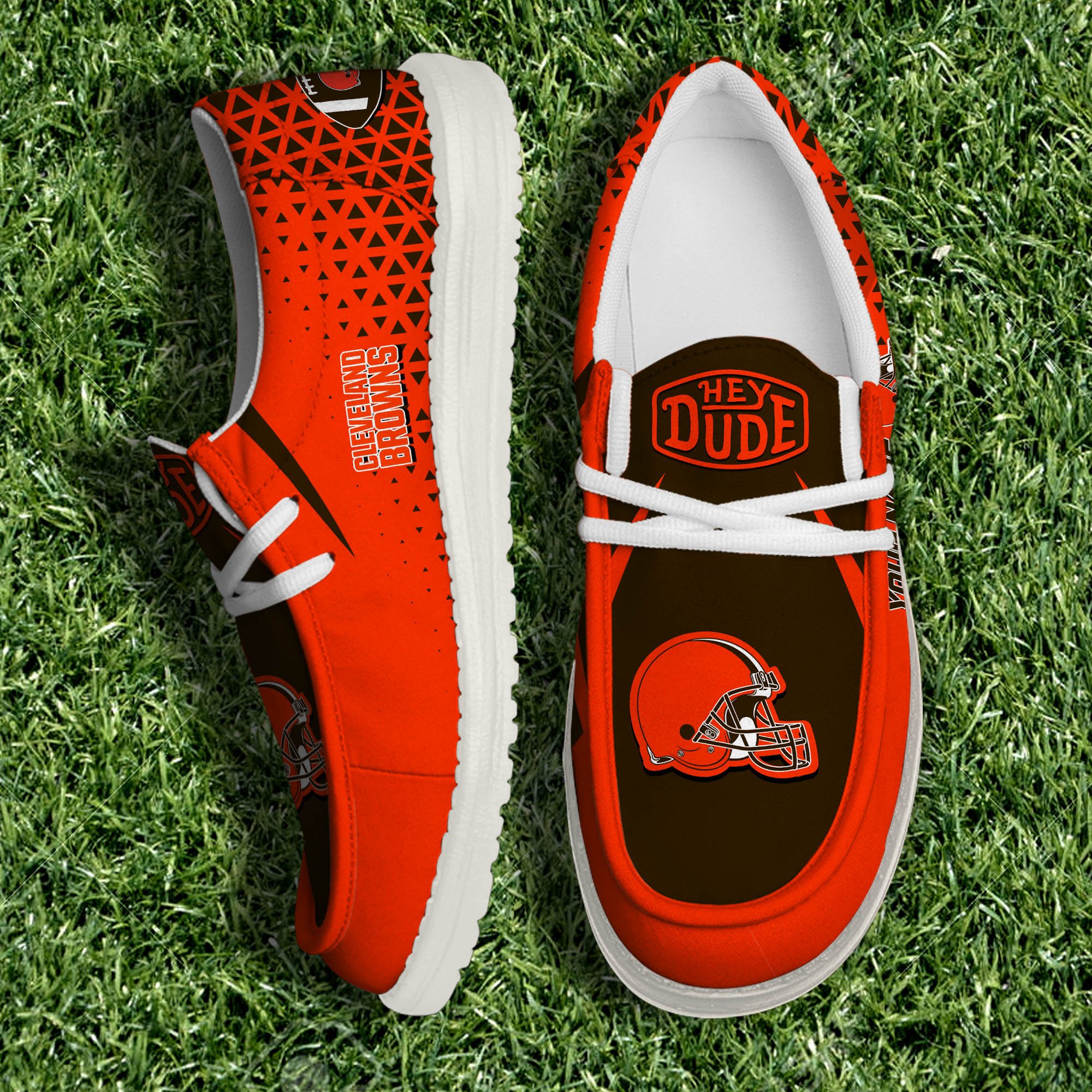 Cleveland Browns White Canvas Loafer Shoes 2024 Version Personalized Your Name, Sport Shoes For Fan, Sport Gifts ETHY-61033