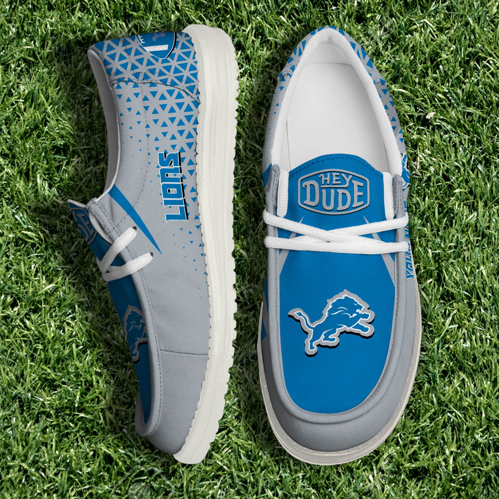 Detroit Lions White Canvas Loafer Shoes 2024 Version Personalized Your Name, Sport Shoes For Fan, Sport Gifts ETHY-61033