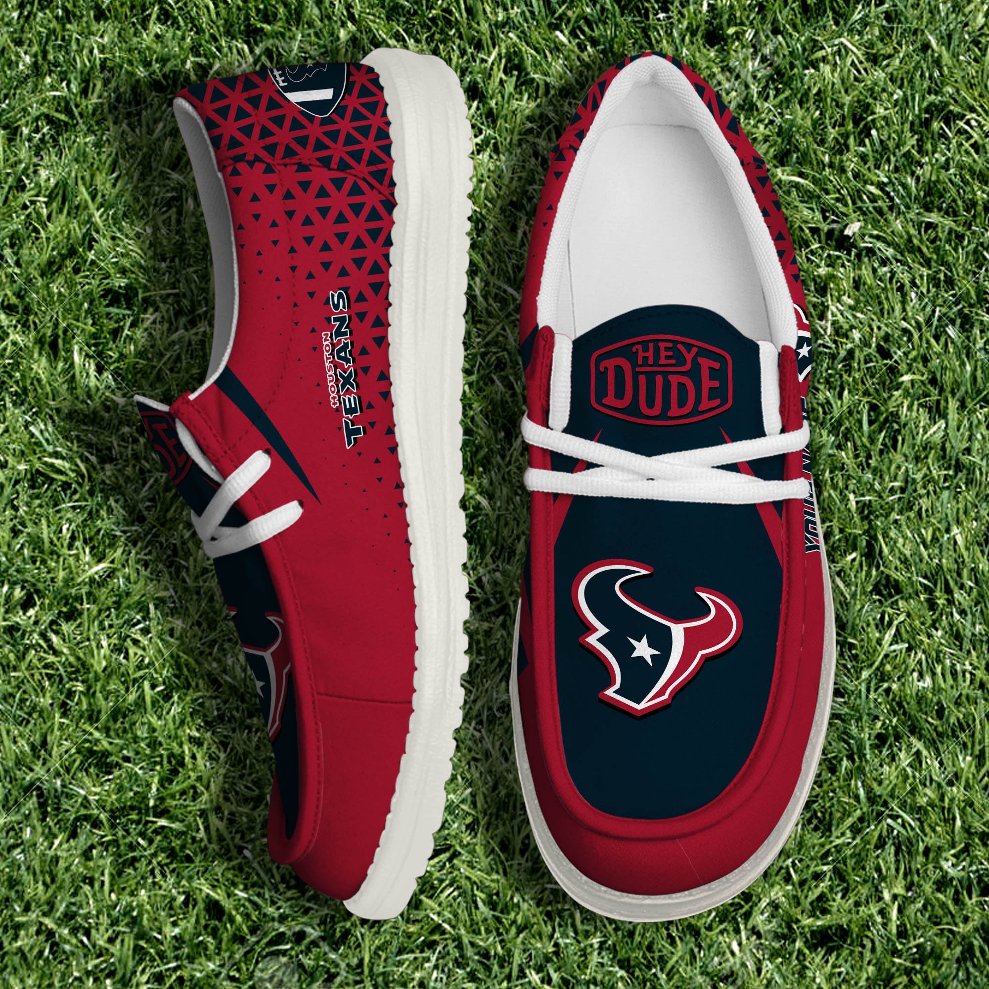 Houston Texans White Canvas Loafer Shoes 2024 Version Personalized Your Name, Sport Shoes For Fan, Sport Gifts ETHY-61033