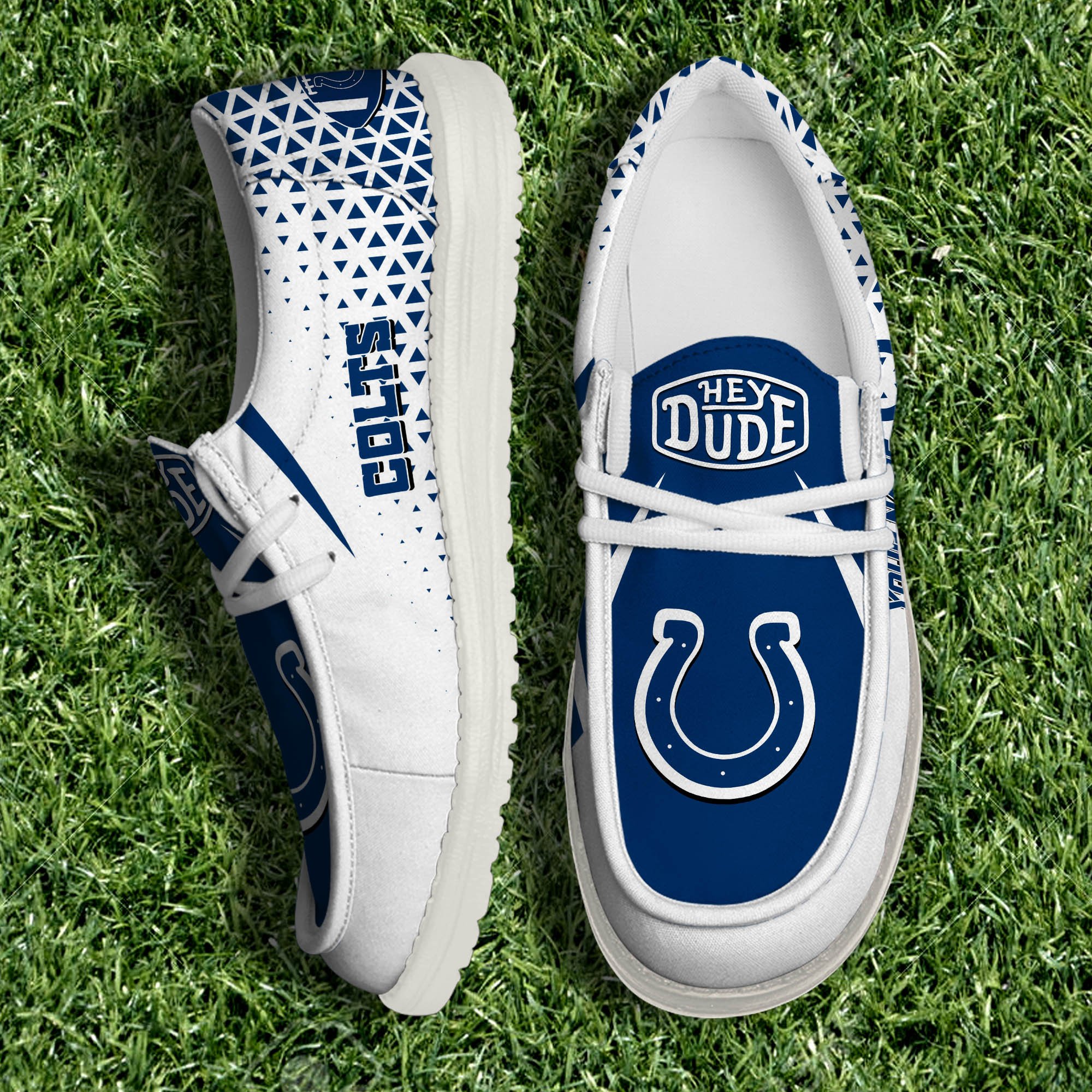 Indianapolis Colts White Canvas Loafer Shoes 2024 Version Personalized Your Name, Sport Shoes For Fan, Sport Gifts ETHY-61033