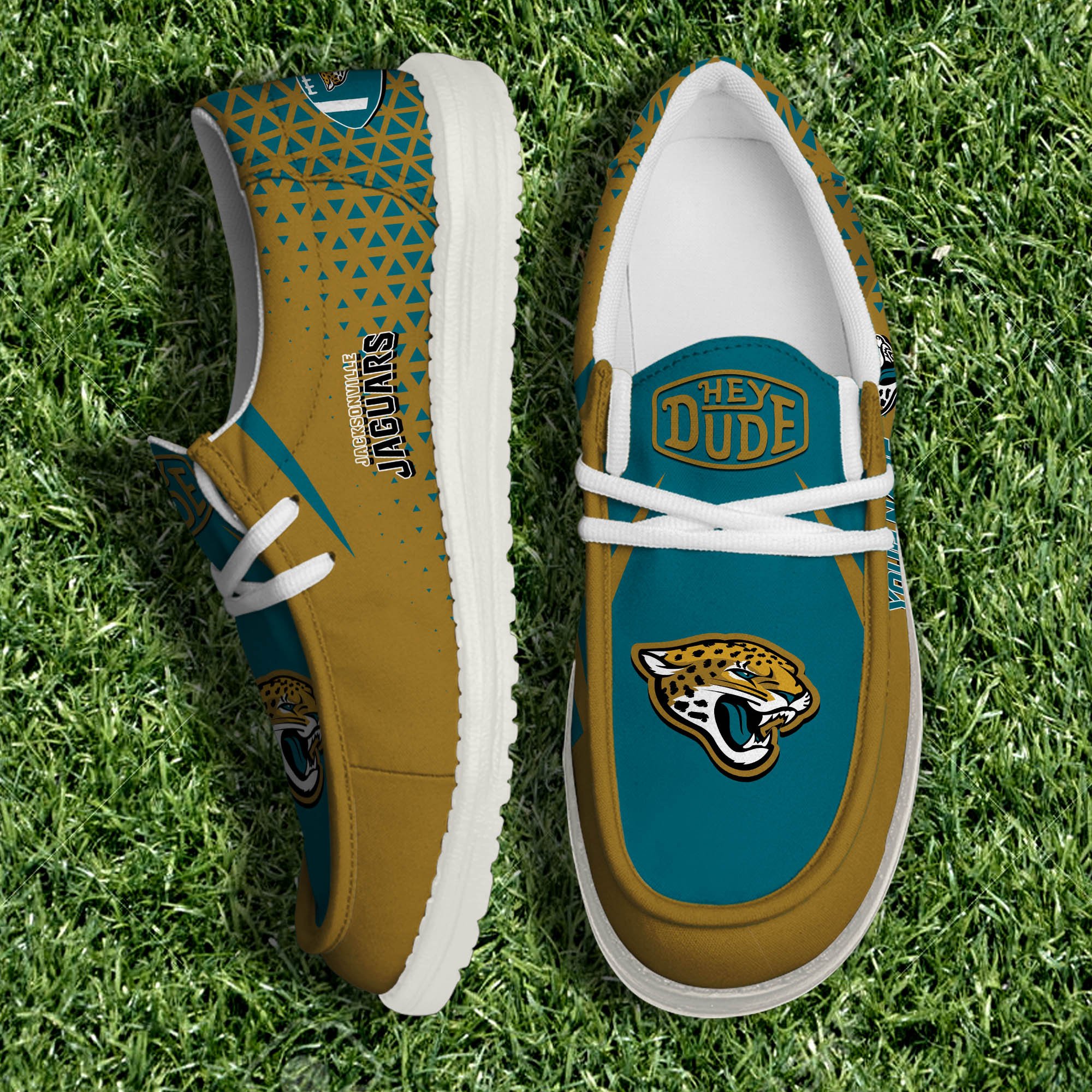 Jacksonville Jaguars White Canvas Loafer Shoes 2024 Version Personalized Your Name, Sport Shoes For Fan, Sport Gifts ETHY-61033