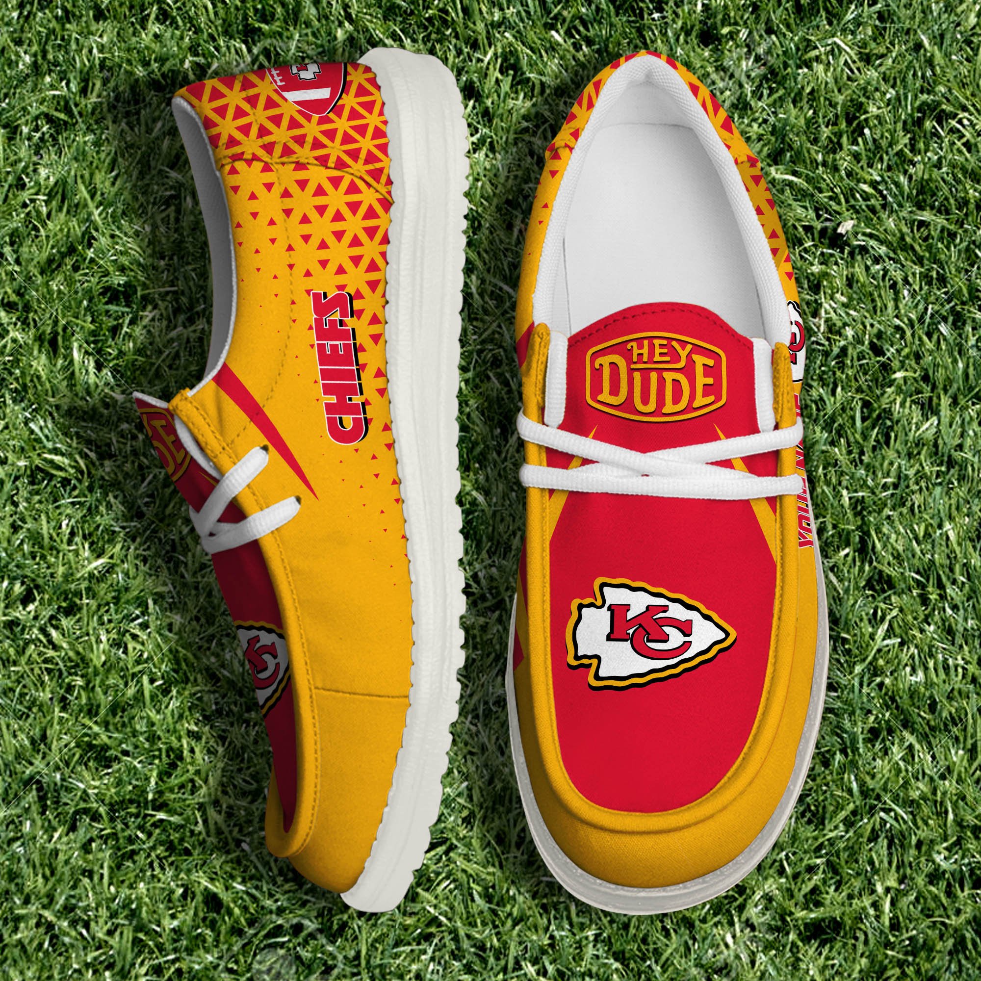 Kansas City Chiefs White Canvas Loafer Shoes 2024 Version Personalized Your Name, Sport Shoes For Fan, Sport Gifts ETHY-61033