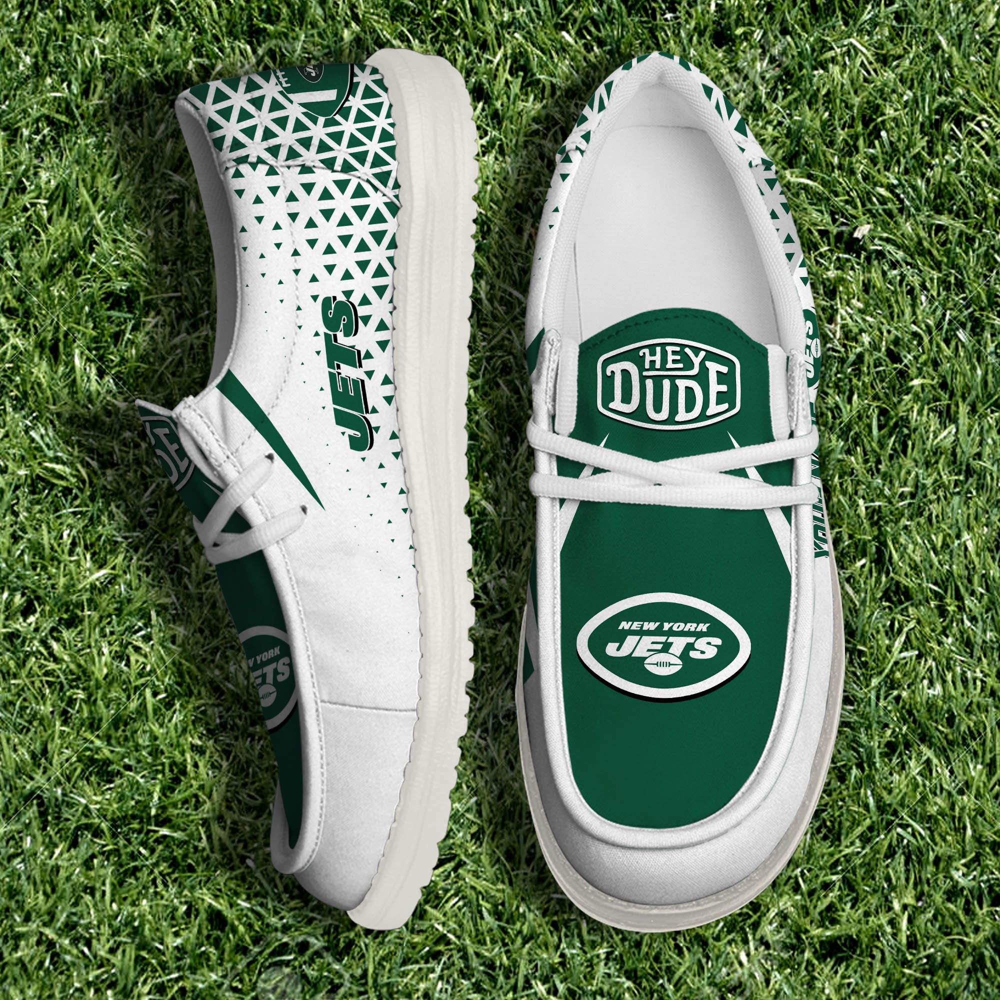 New York Jets White Canvas Loafer Shoes 2024 Version Personalized Your Name, Sport Shoes For Fan, Sport Gifts ETHY-61033